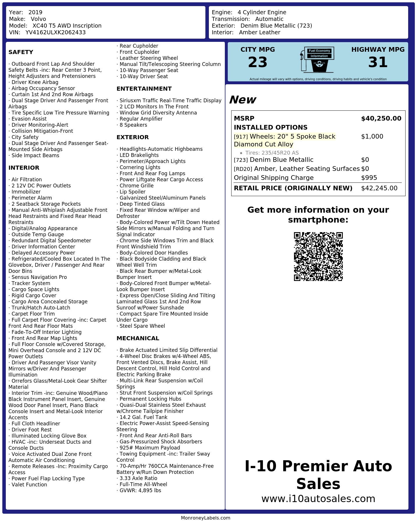 Monroney Label