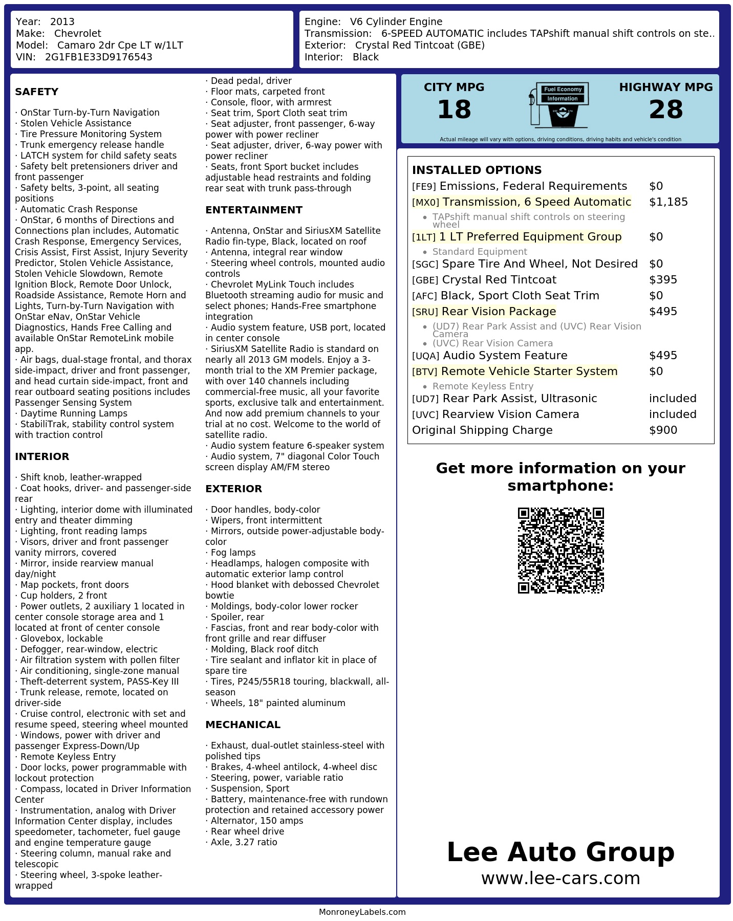 Monroney Label