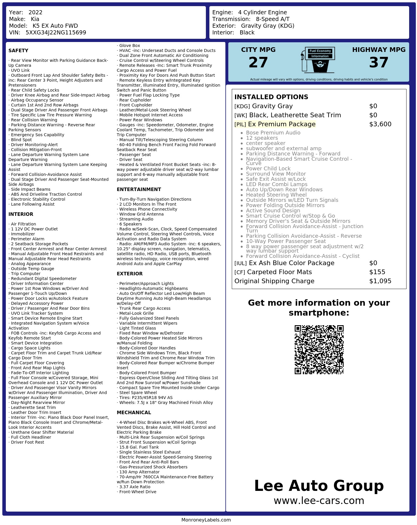 Monroney Label