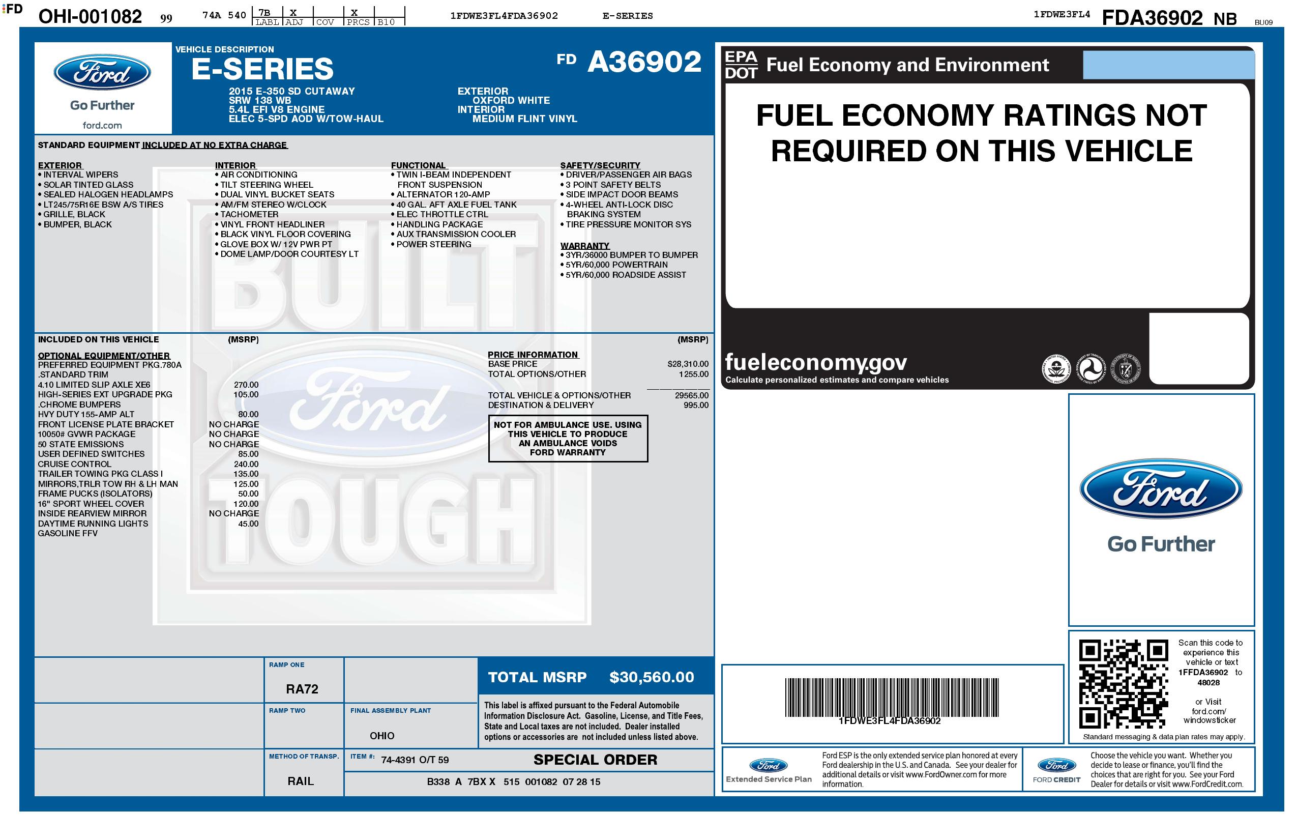 Monroney Label