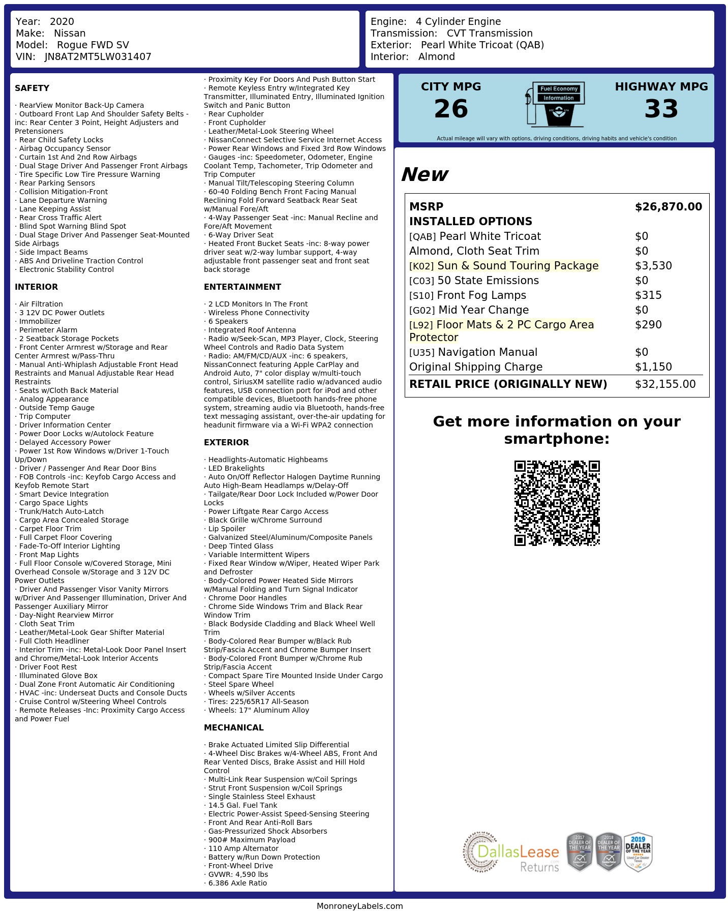Monroney Label