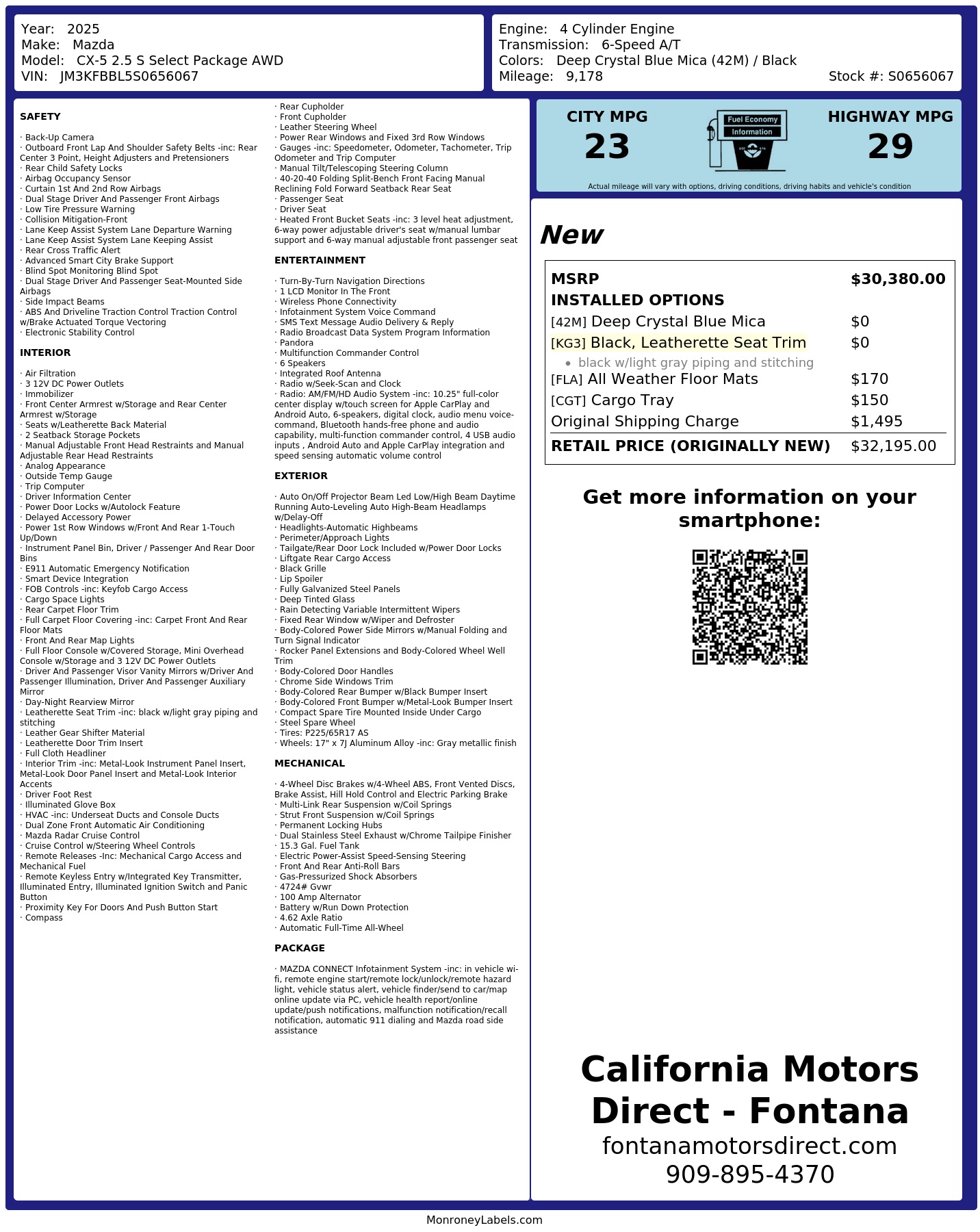 Monroney Label