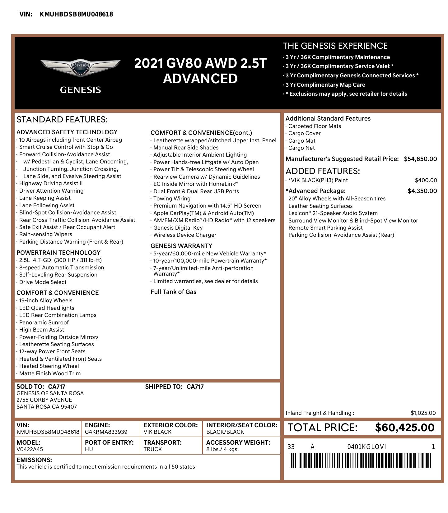 Monroney Label
