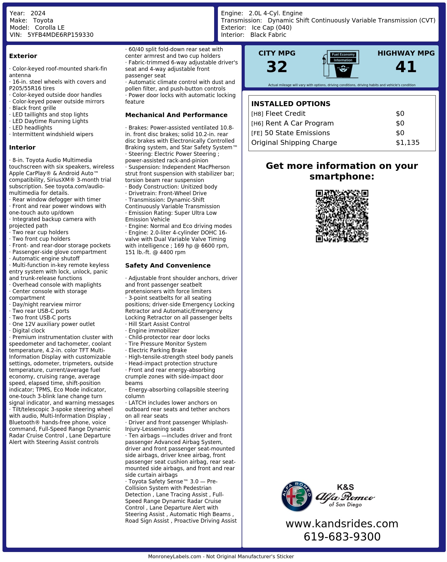 Monroney Label