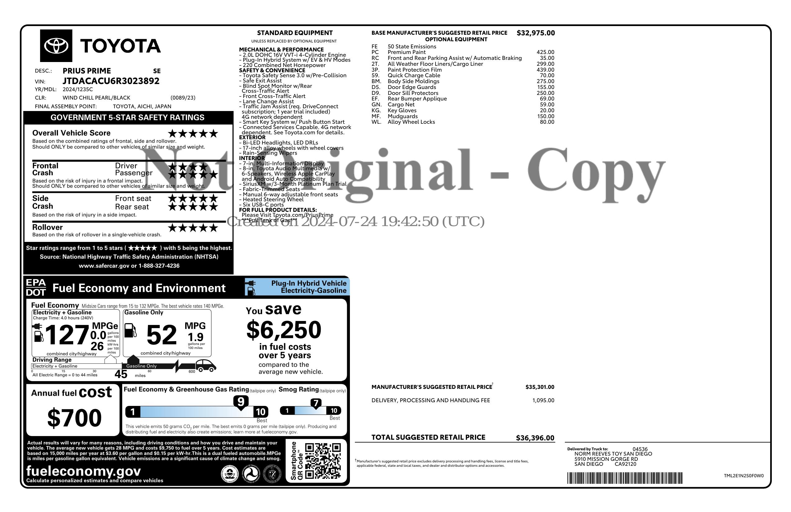 Monroney Label