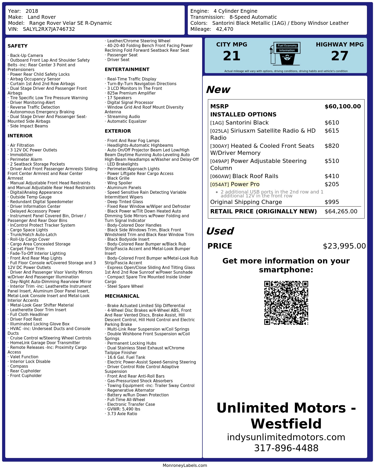 Monroney Label
