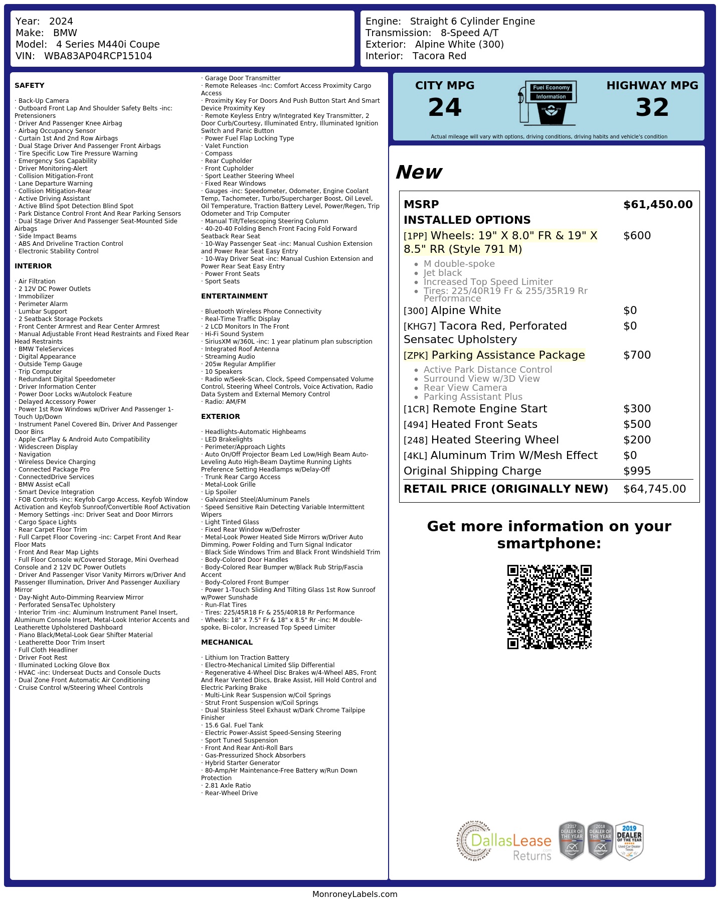 Monroney Label