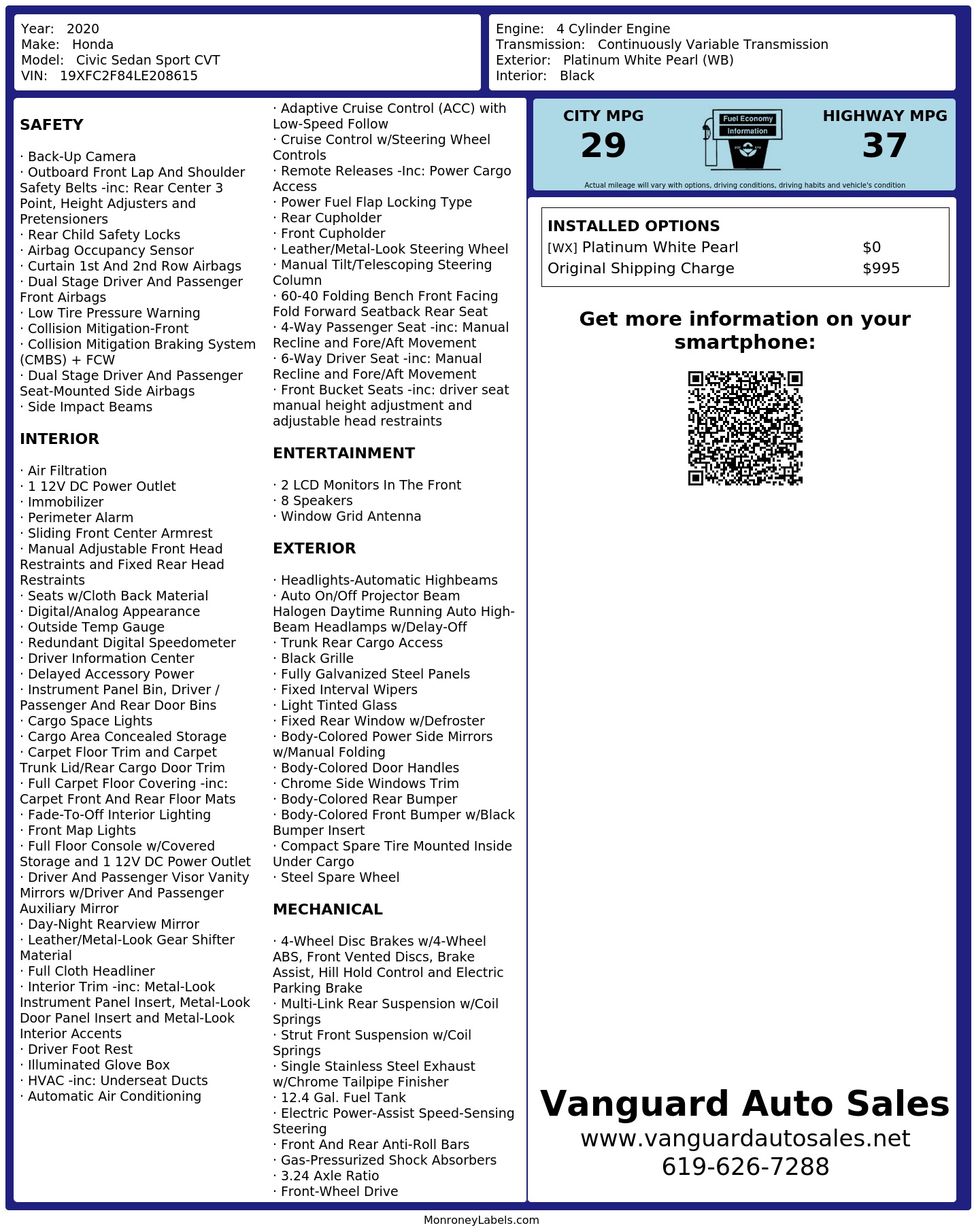 Monroney Label