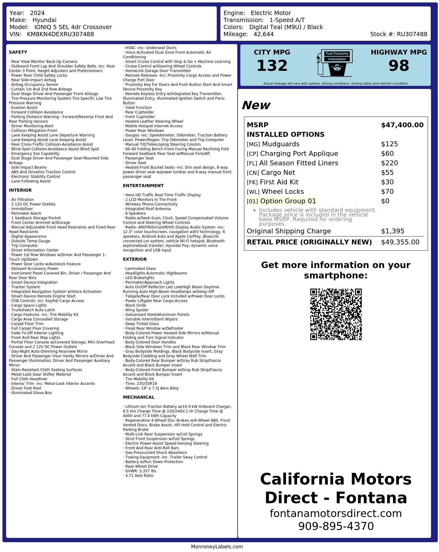 Monroney Label