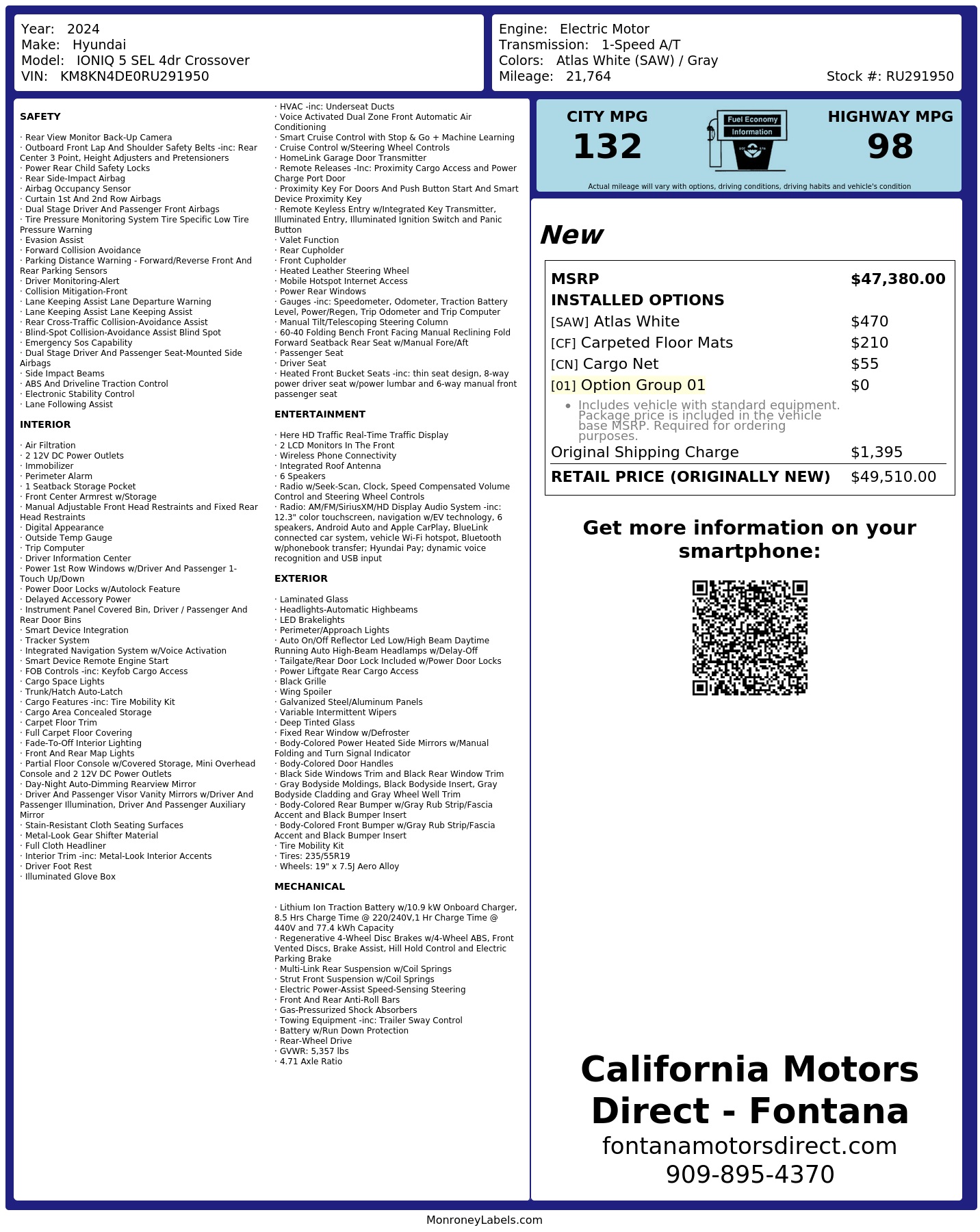 Monroney Label