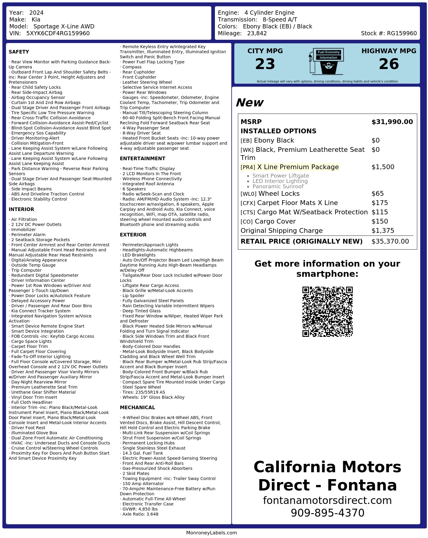 Monroney Label