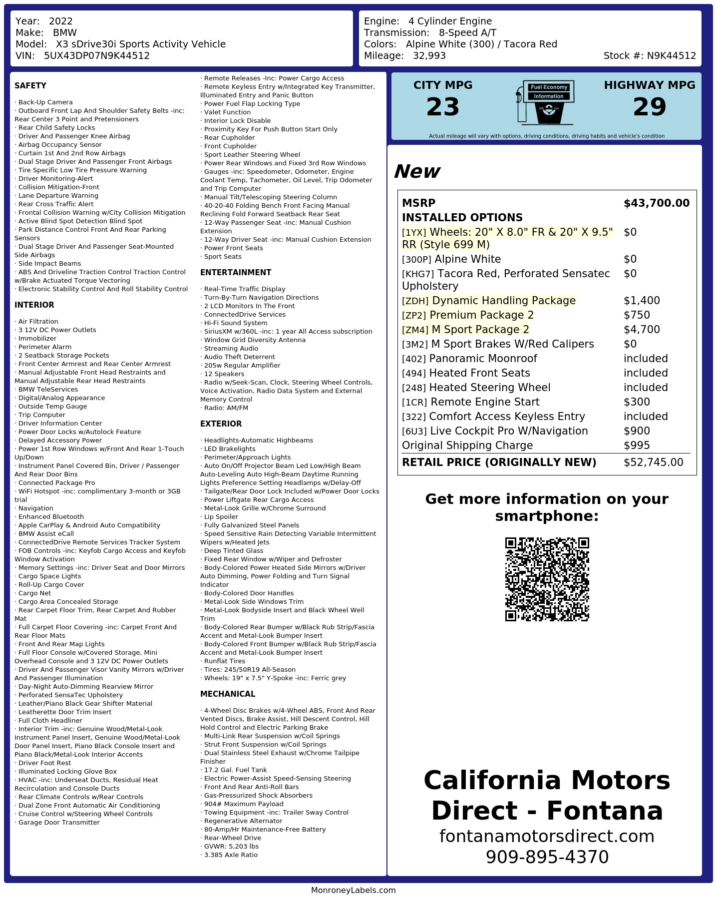 Monroney Label