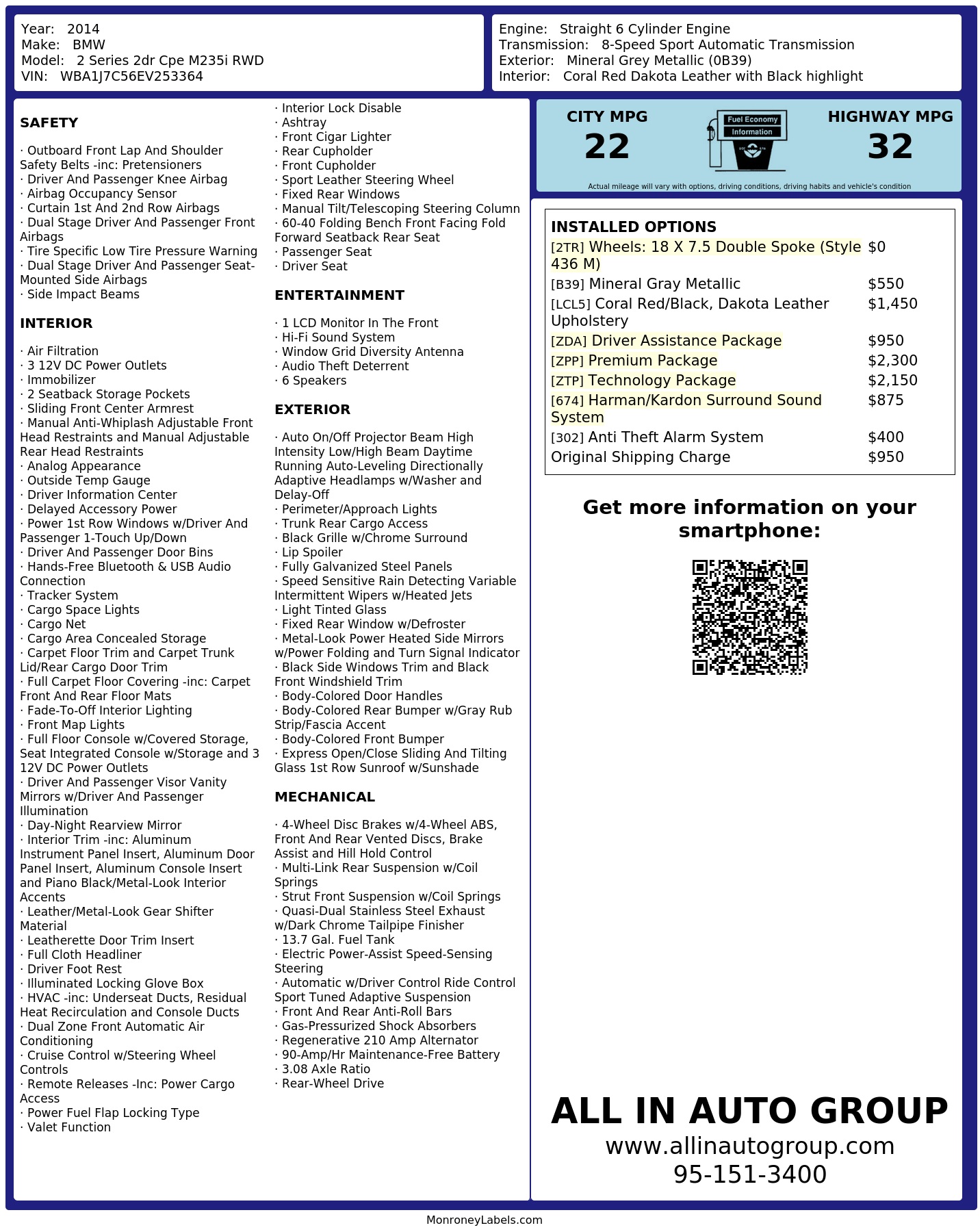 Monroney Label