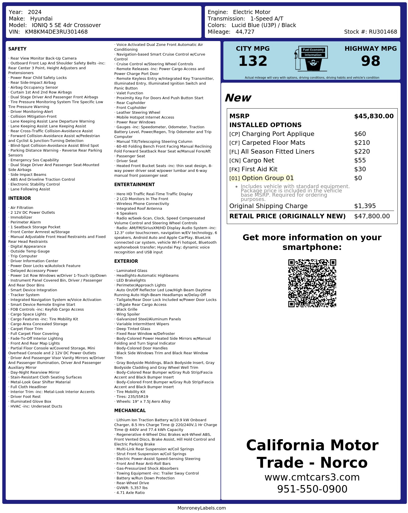 Monroney Label