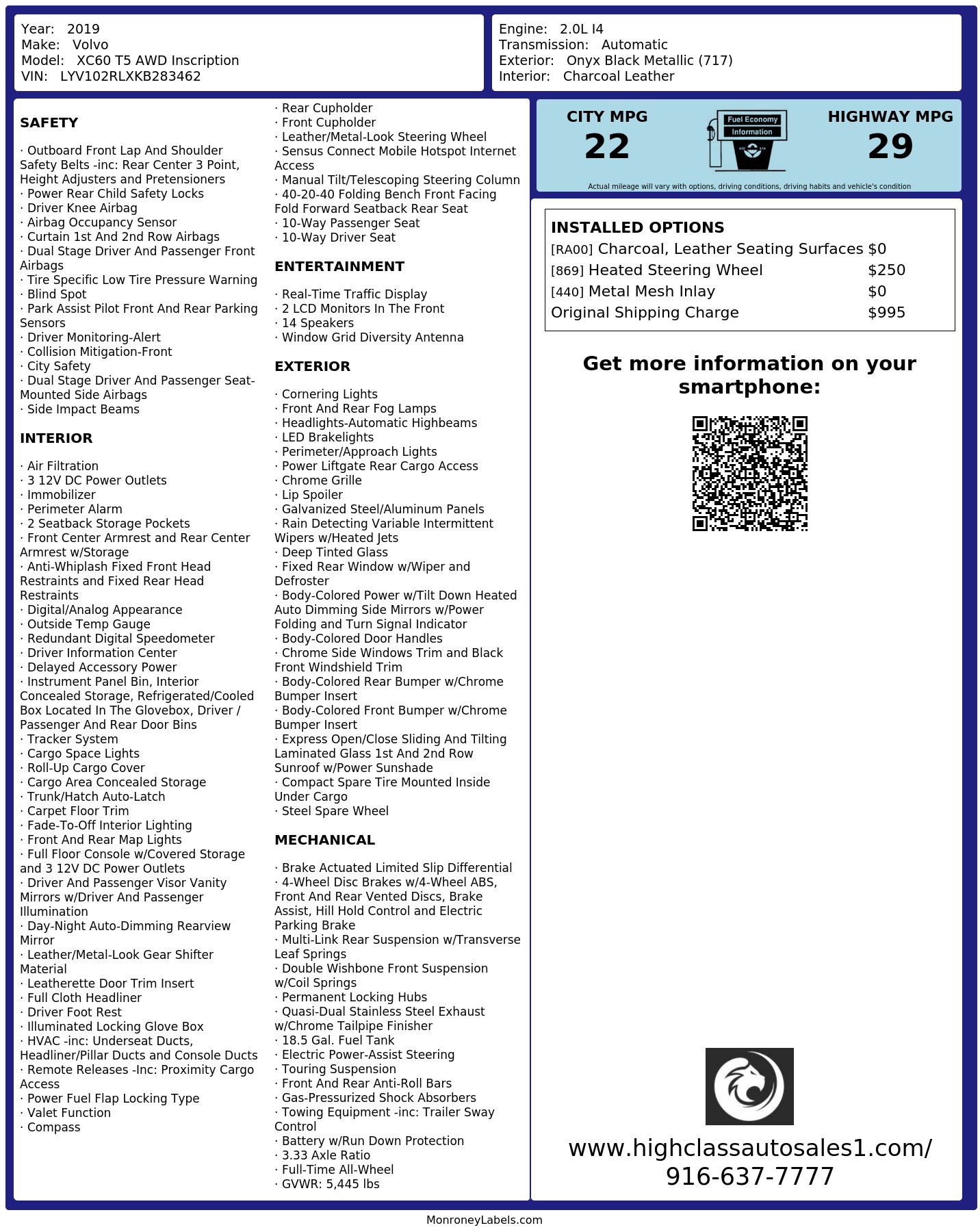 Monroney Label