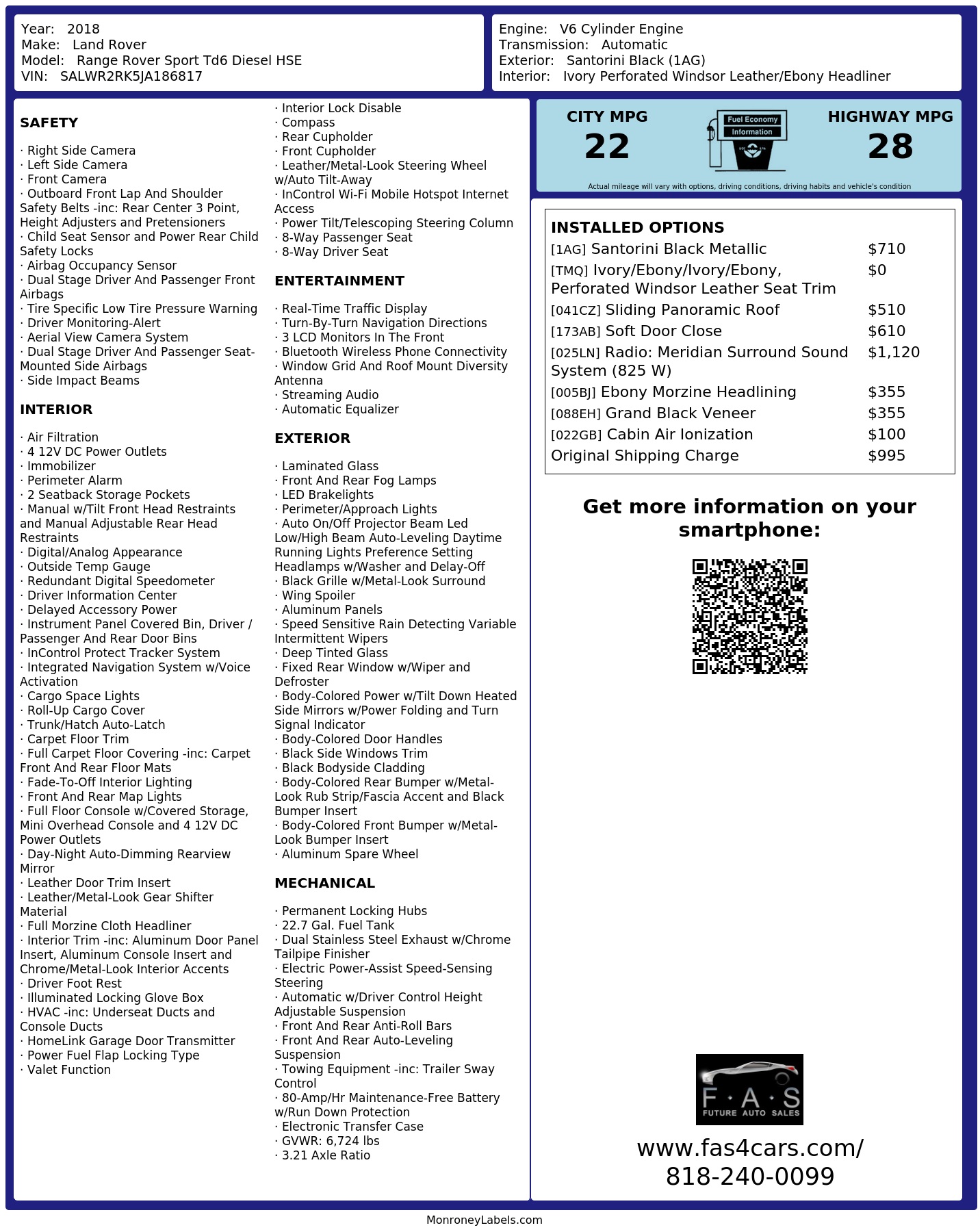 Monroney Label