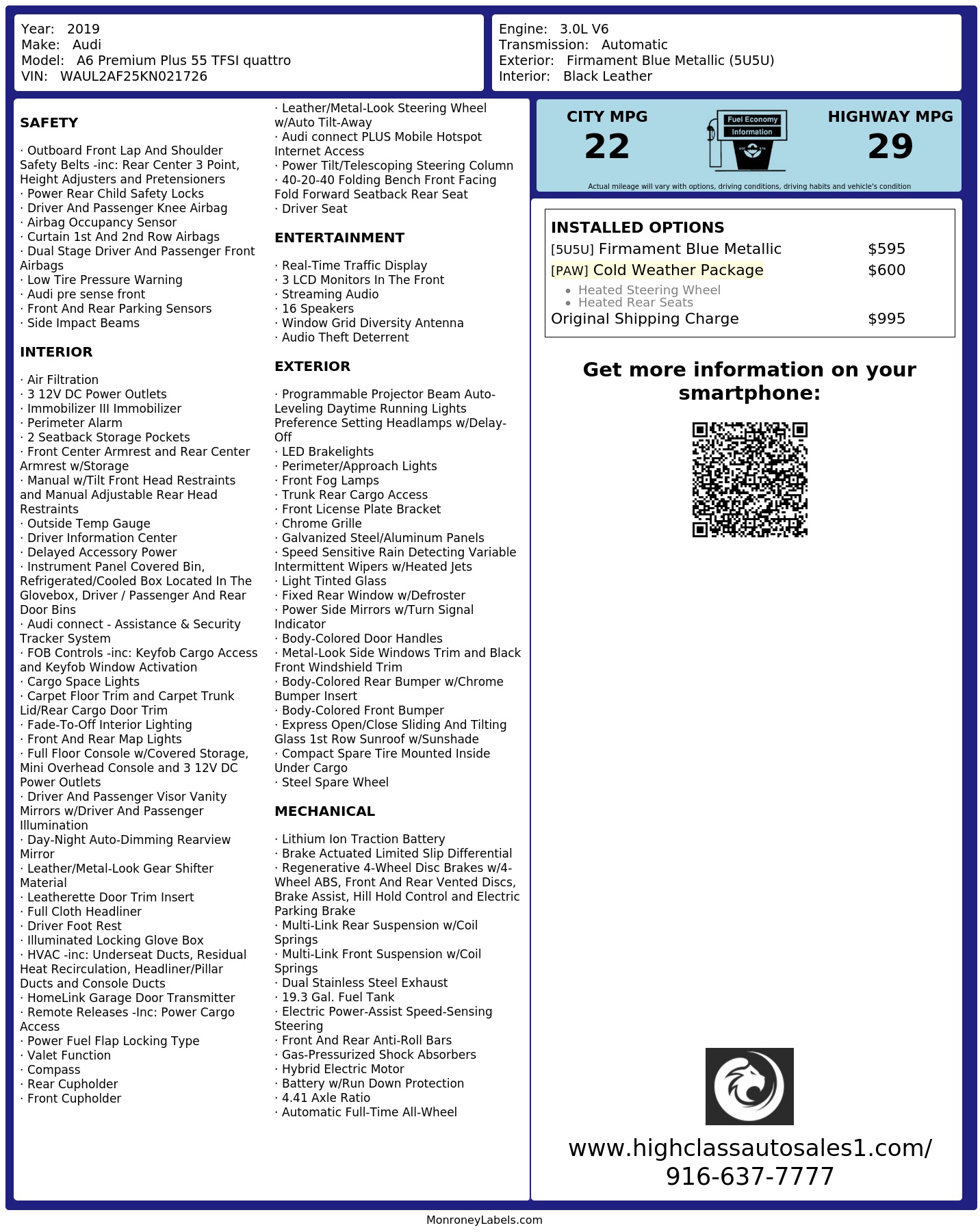 Monroney Label