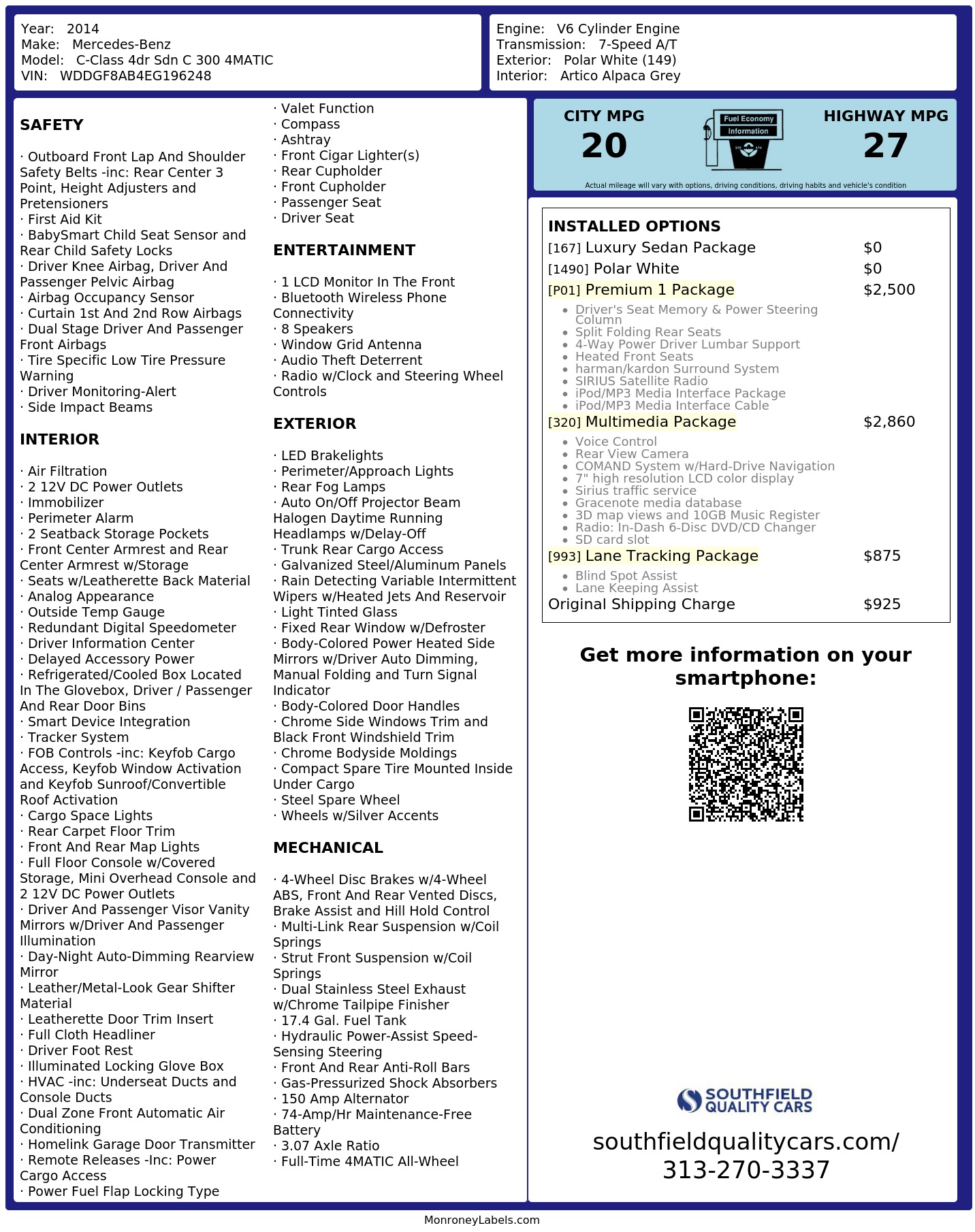 Monroney Label