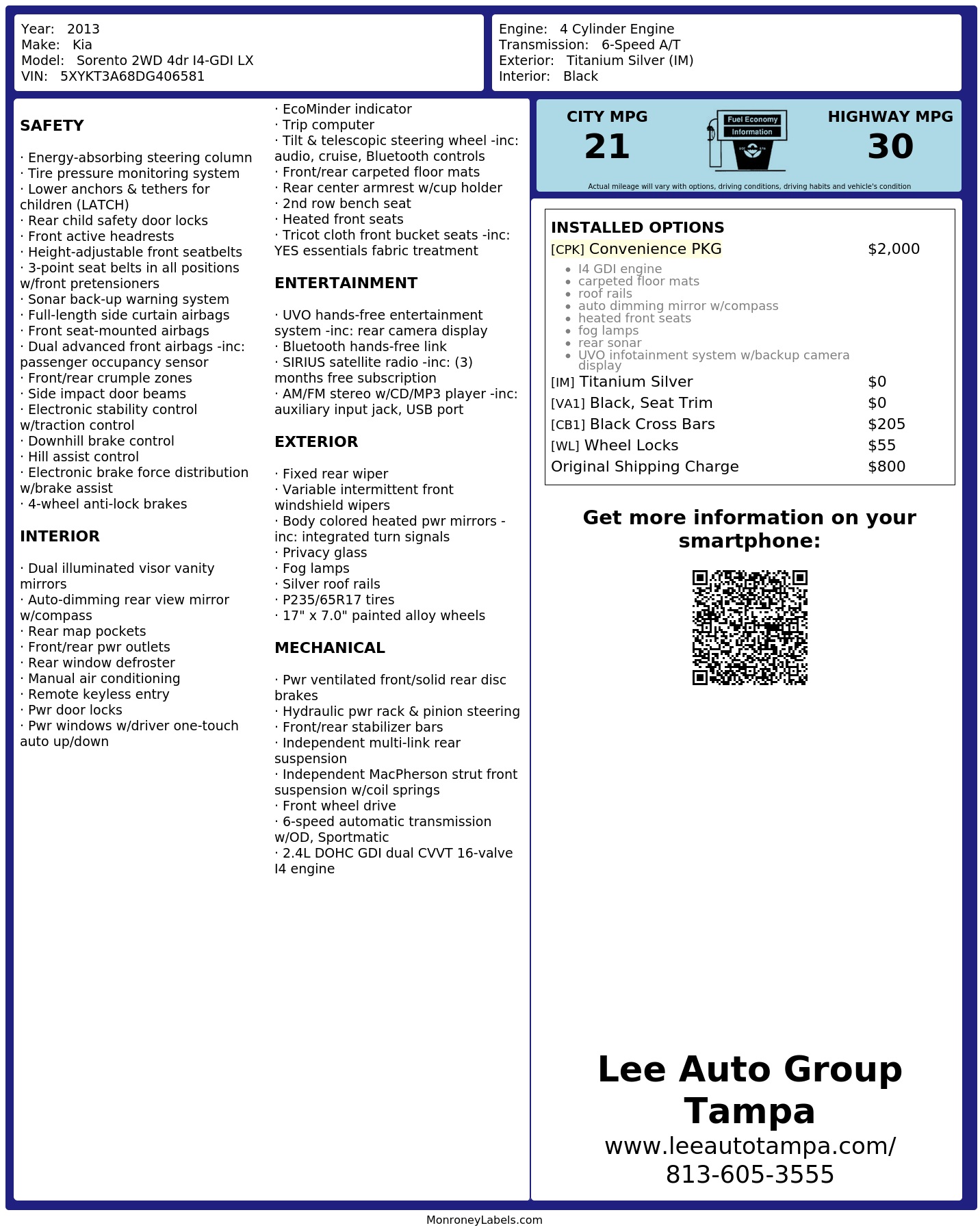 Monroney Label