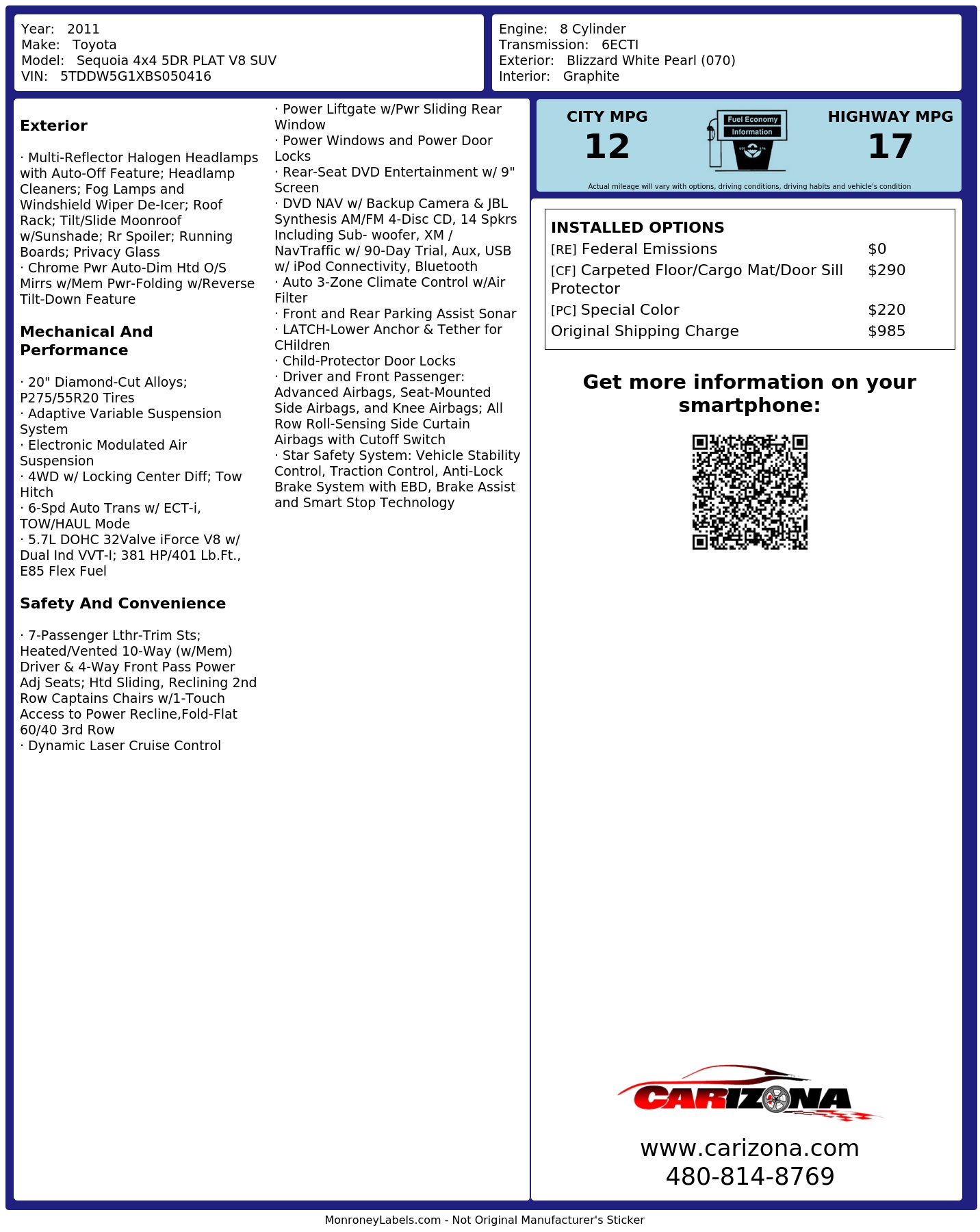 Monroney Label
