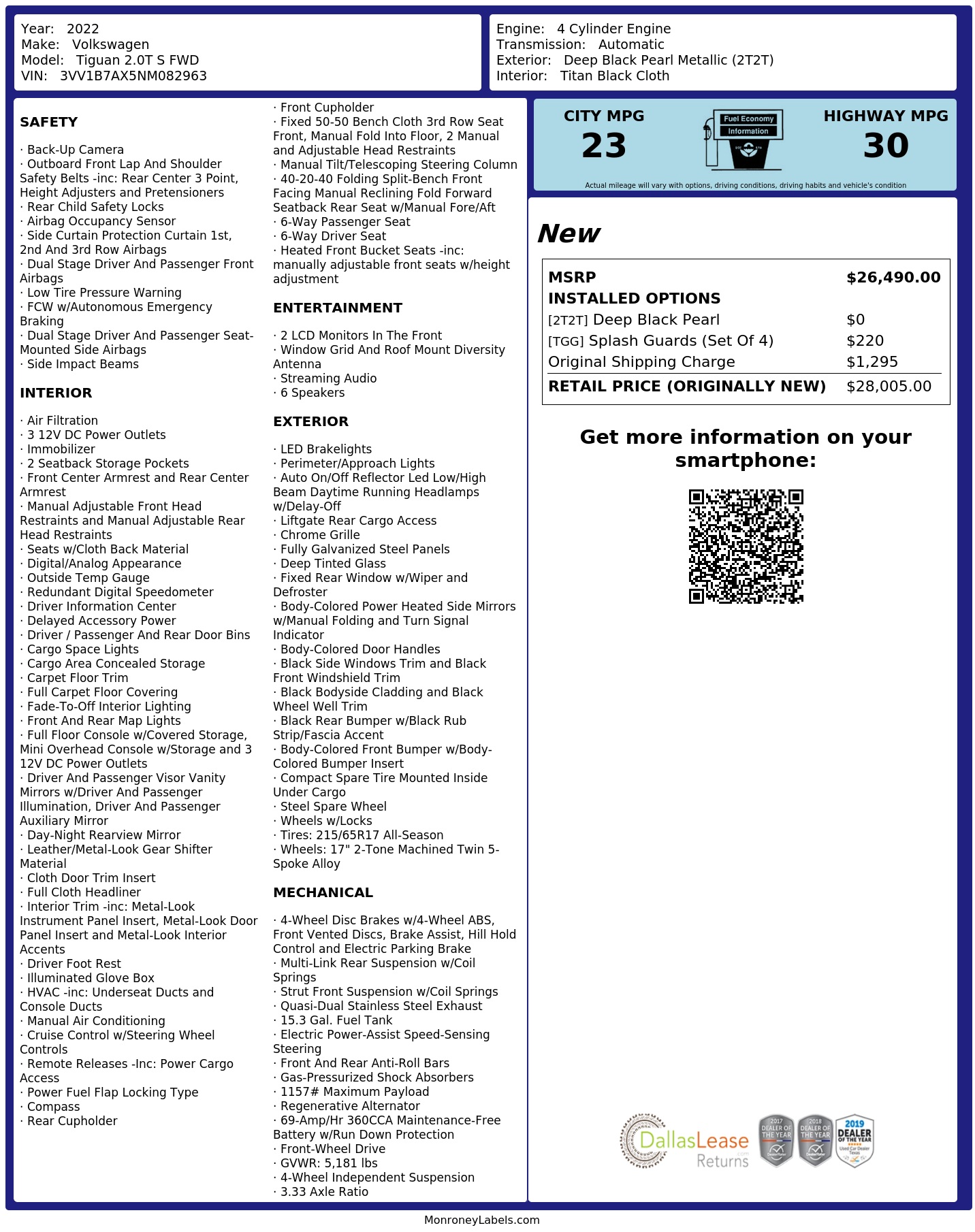 Monroney Label