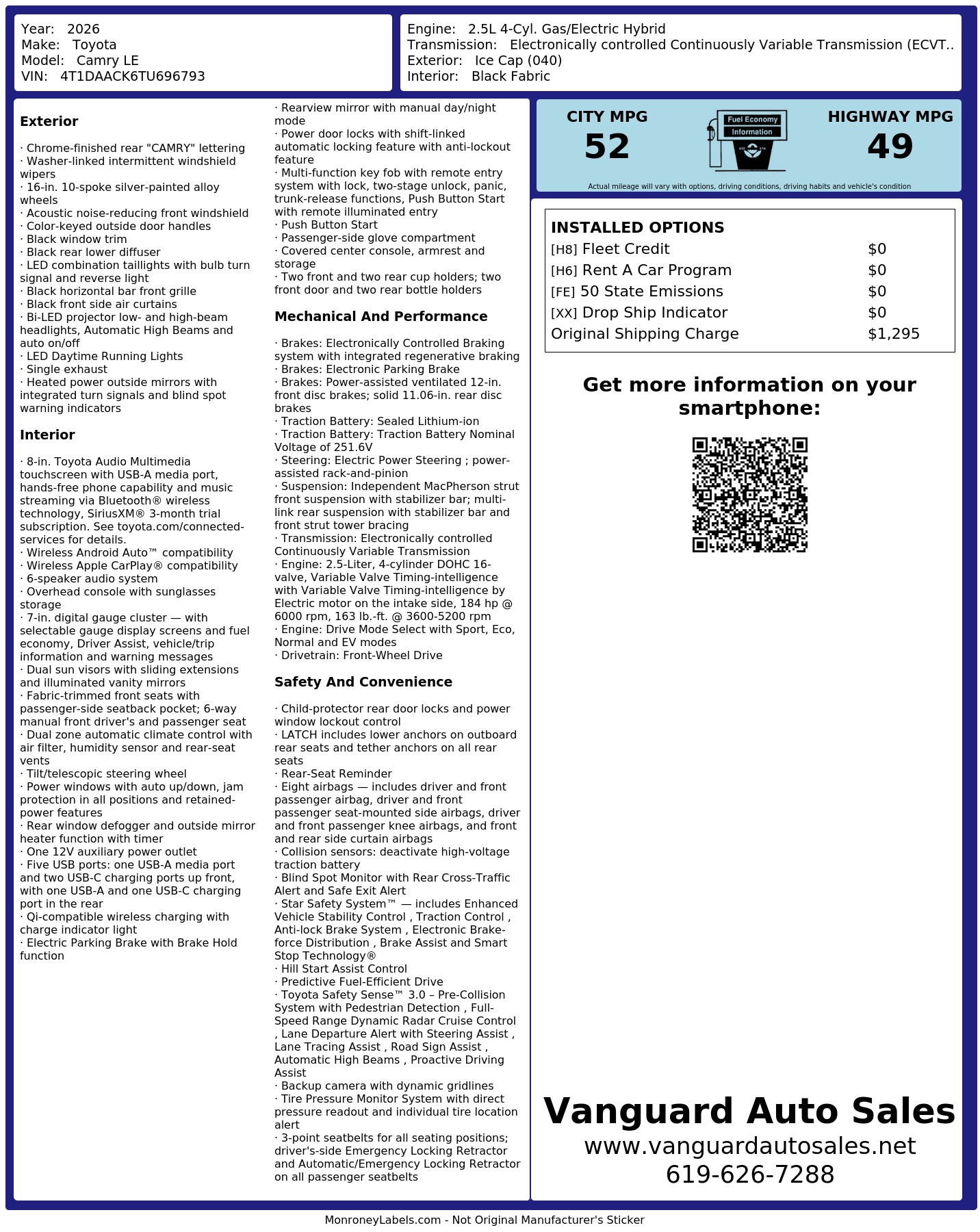 Monroney Label