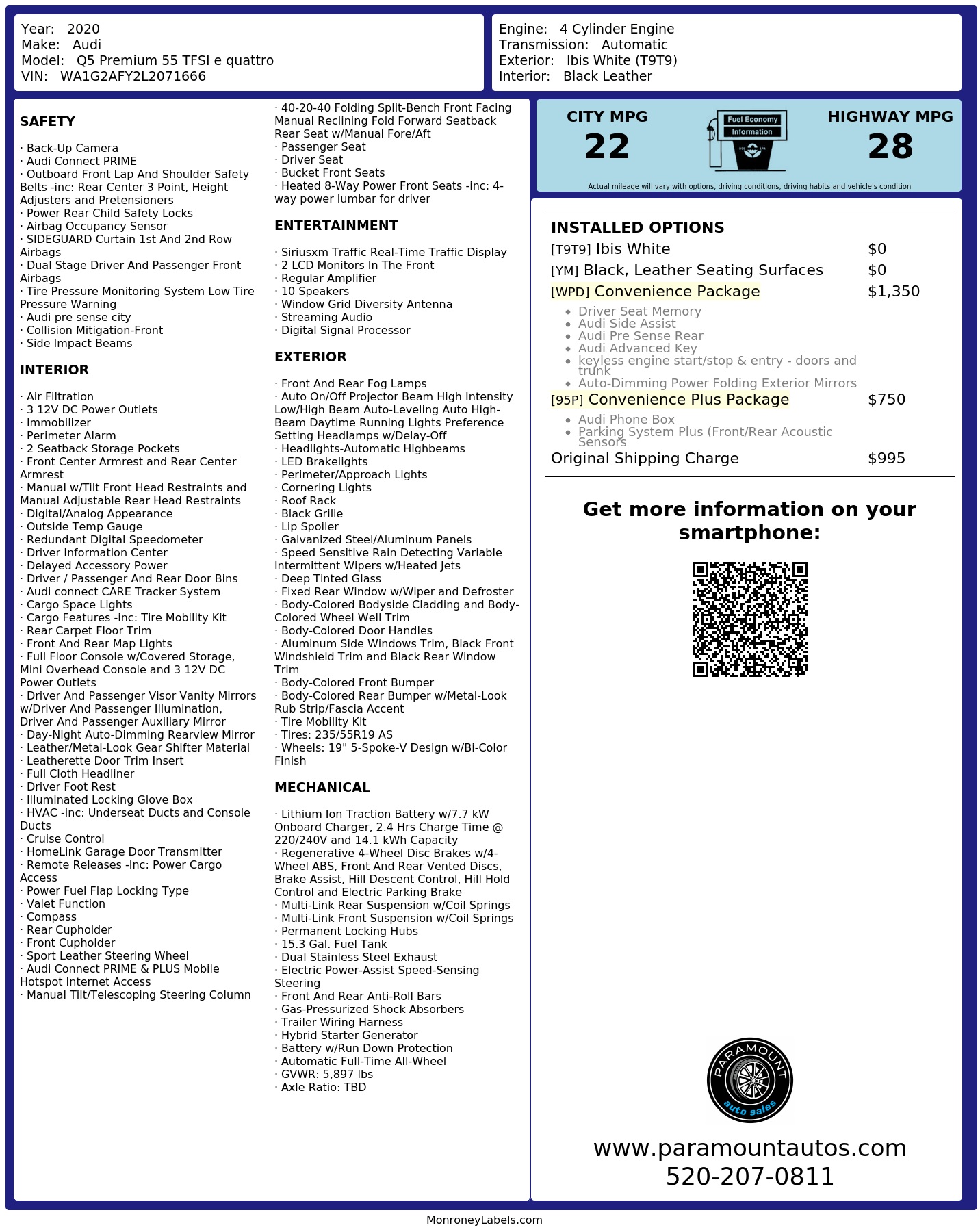 Monroney Label