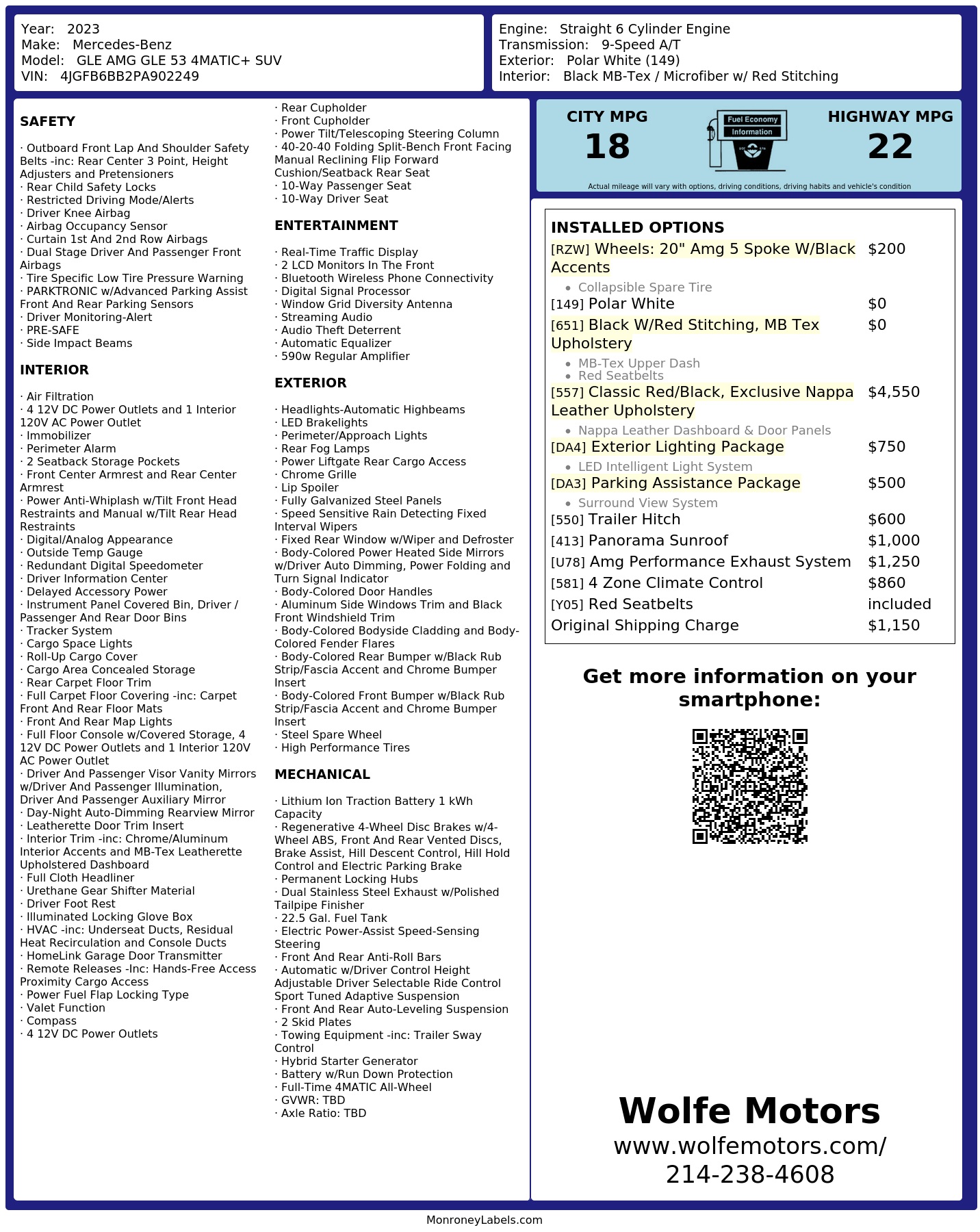 Monroney Label