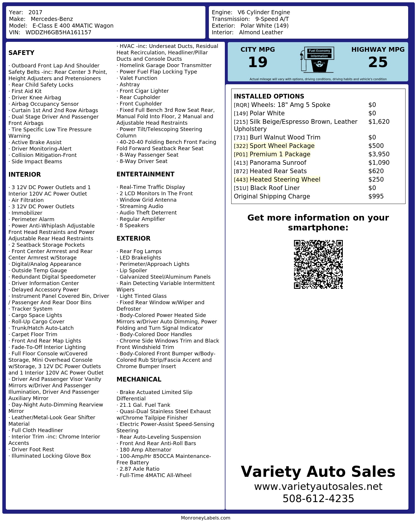 Monroney Label