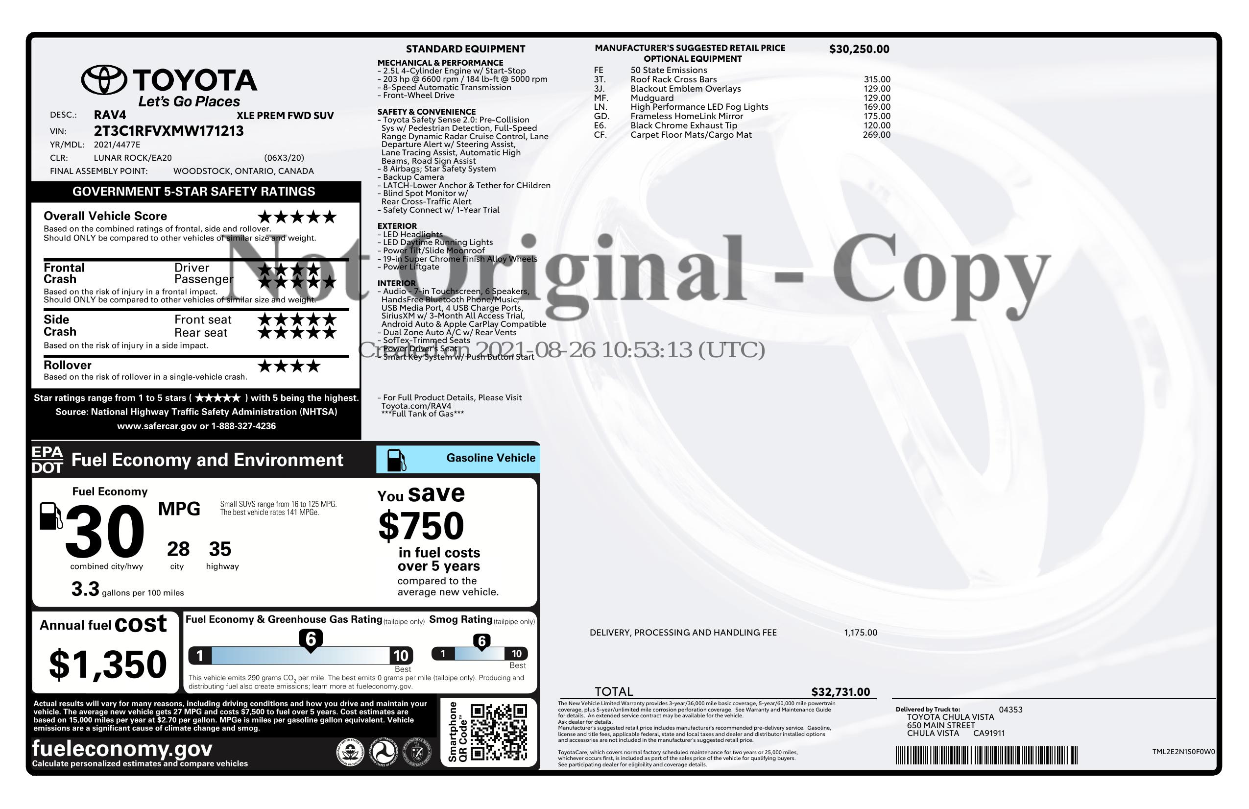 Monroney Label