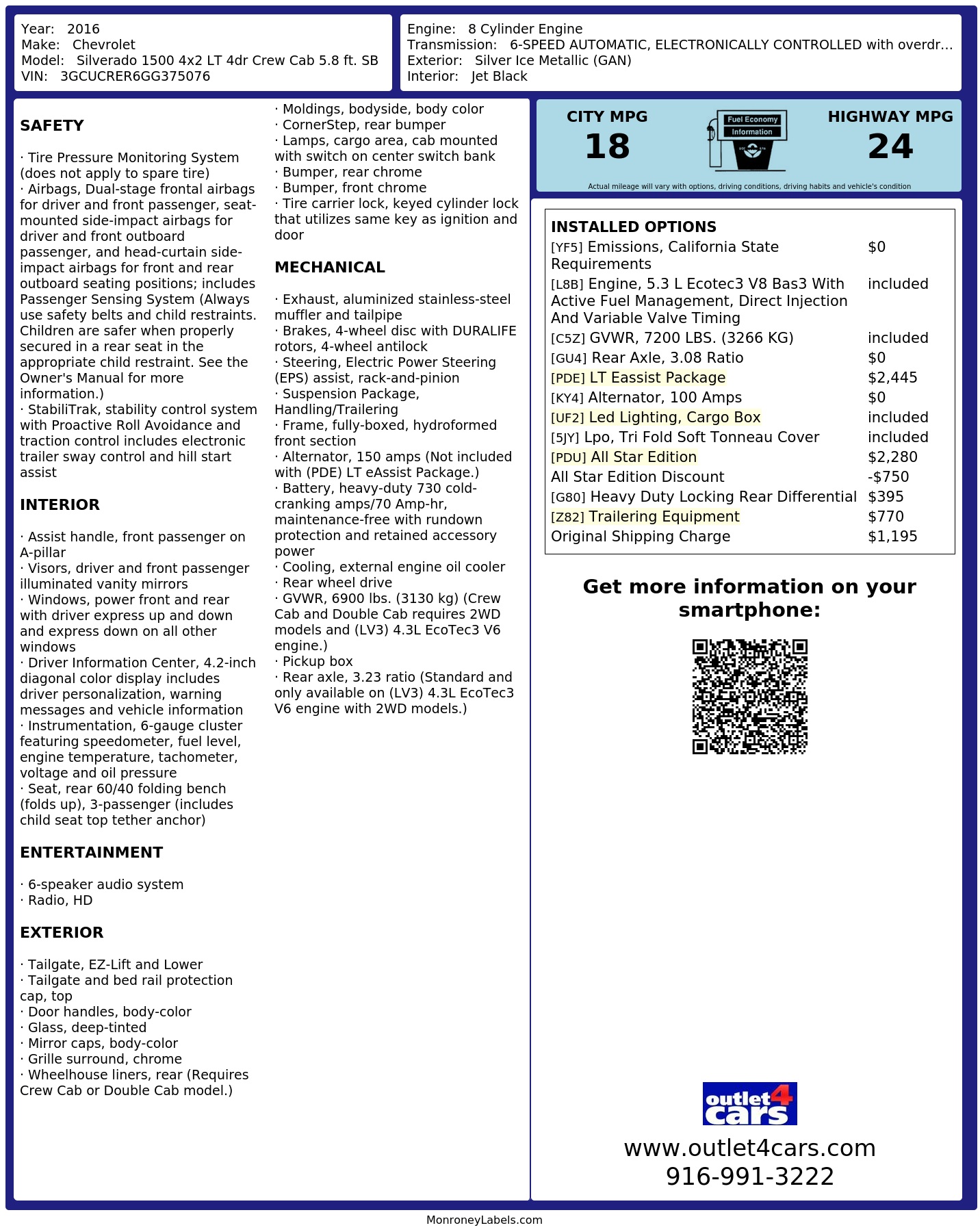 Monroney Label