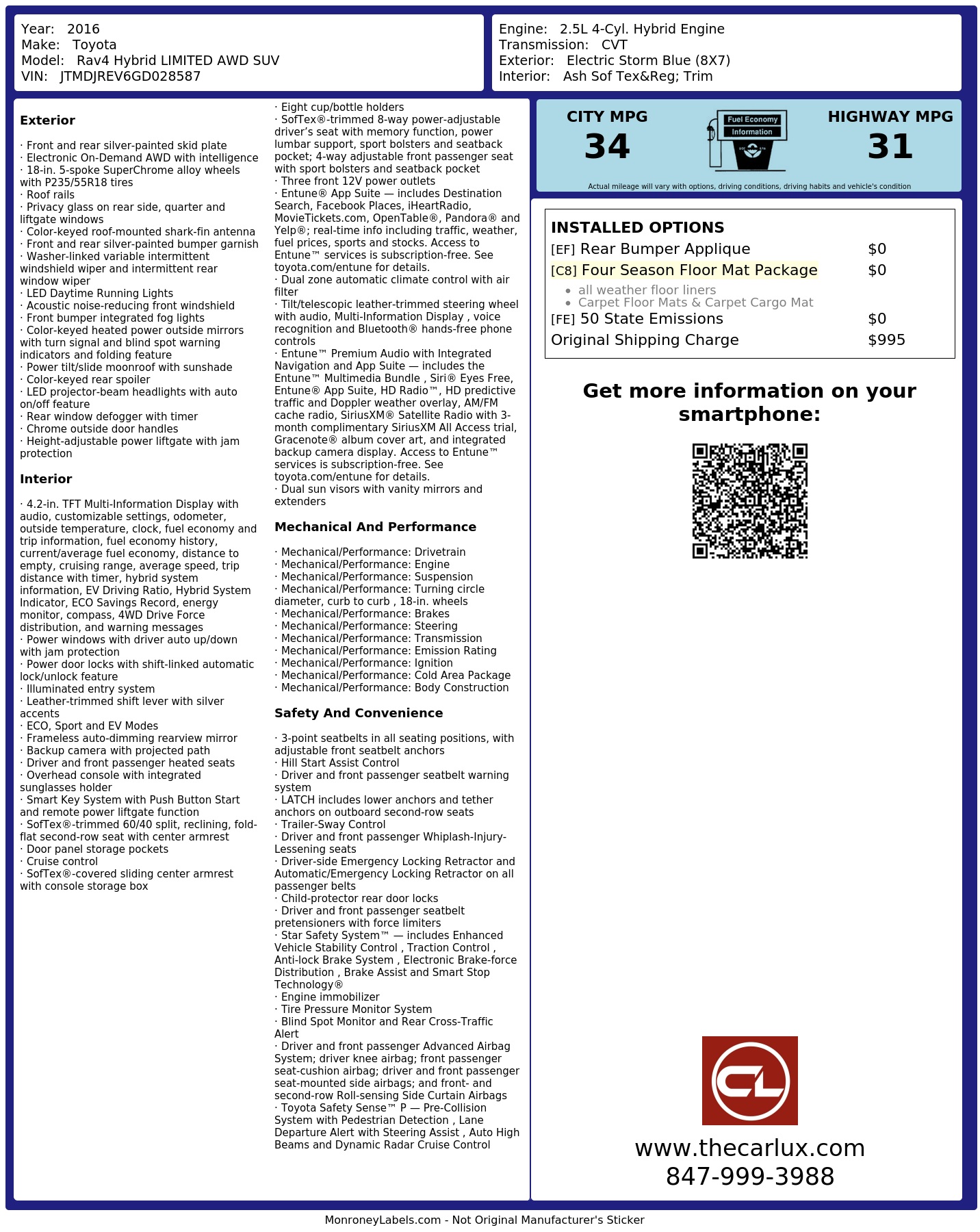 Monroney Label