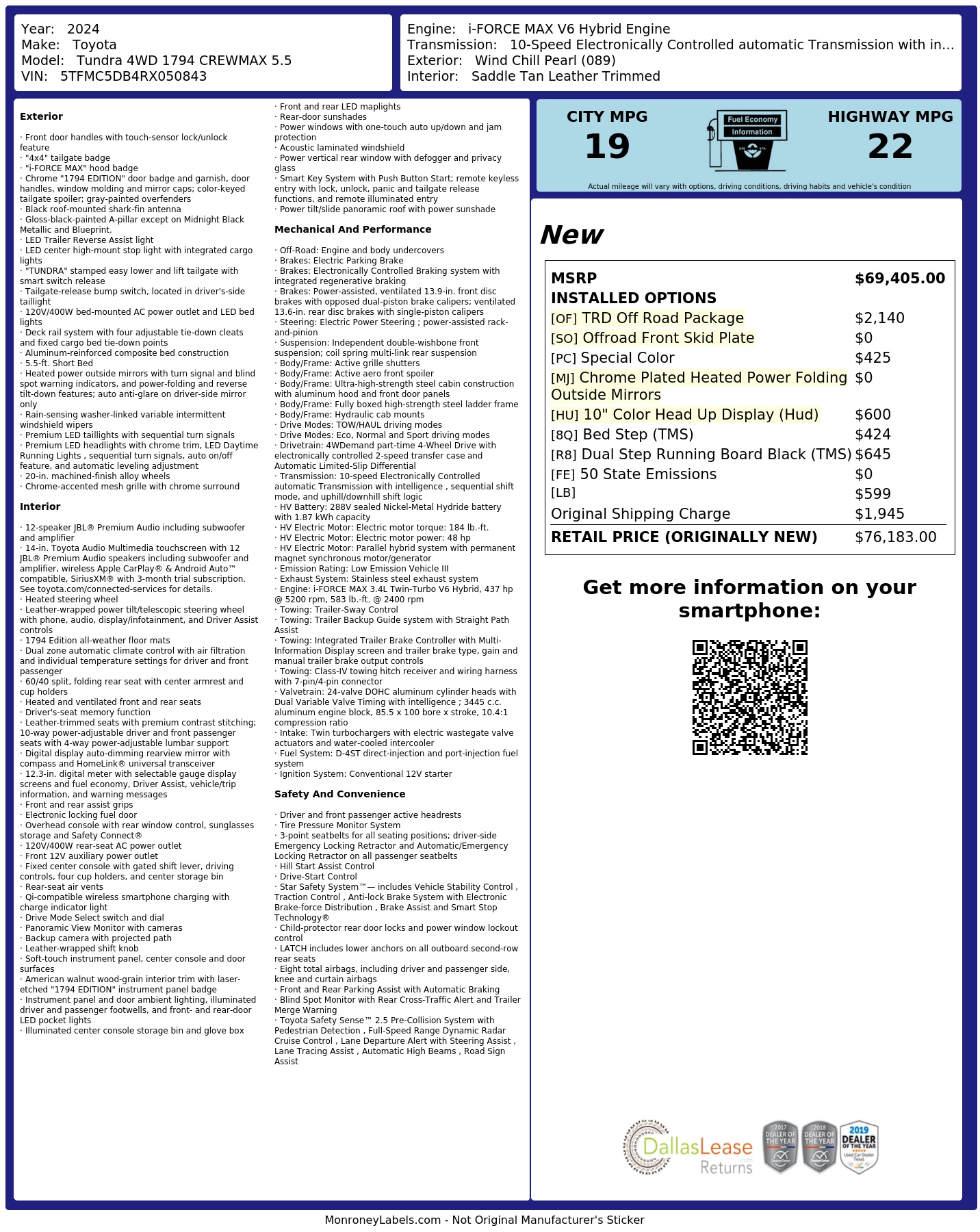 Monroney Label