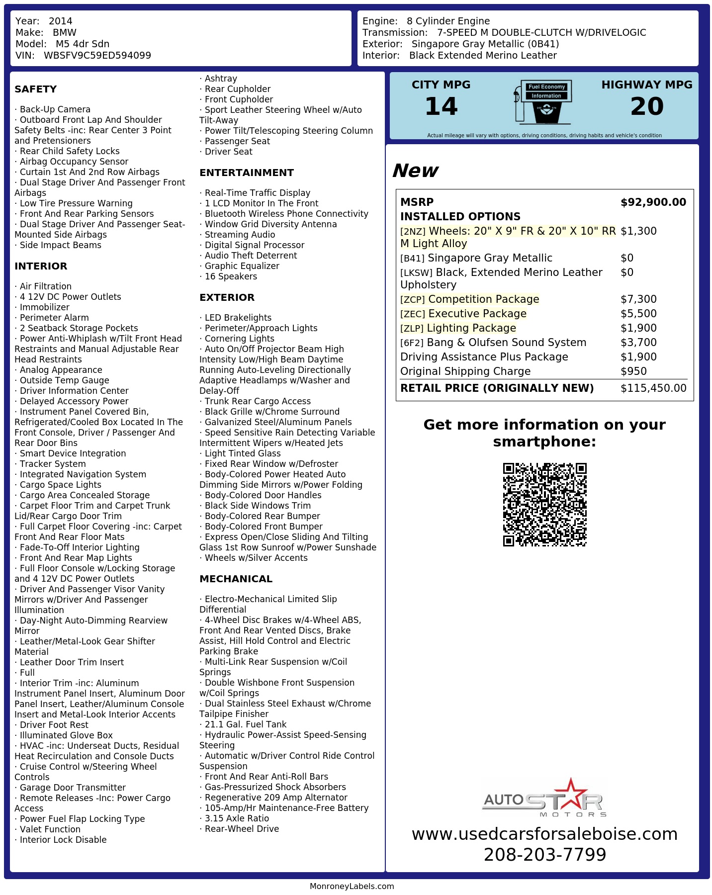 Monroney Label