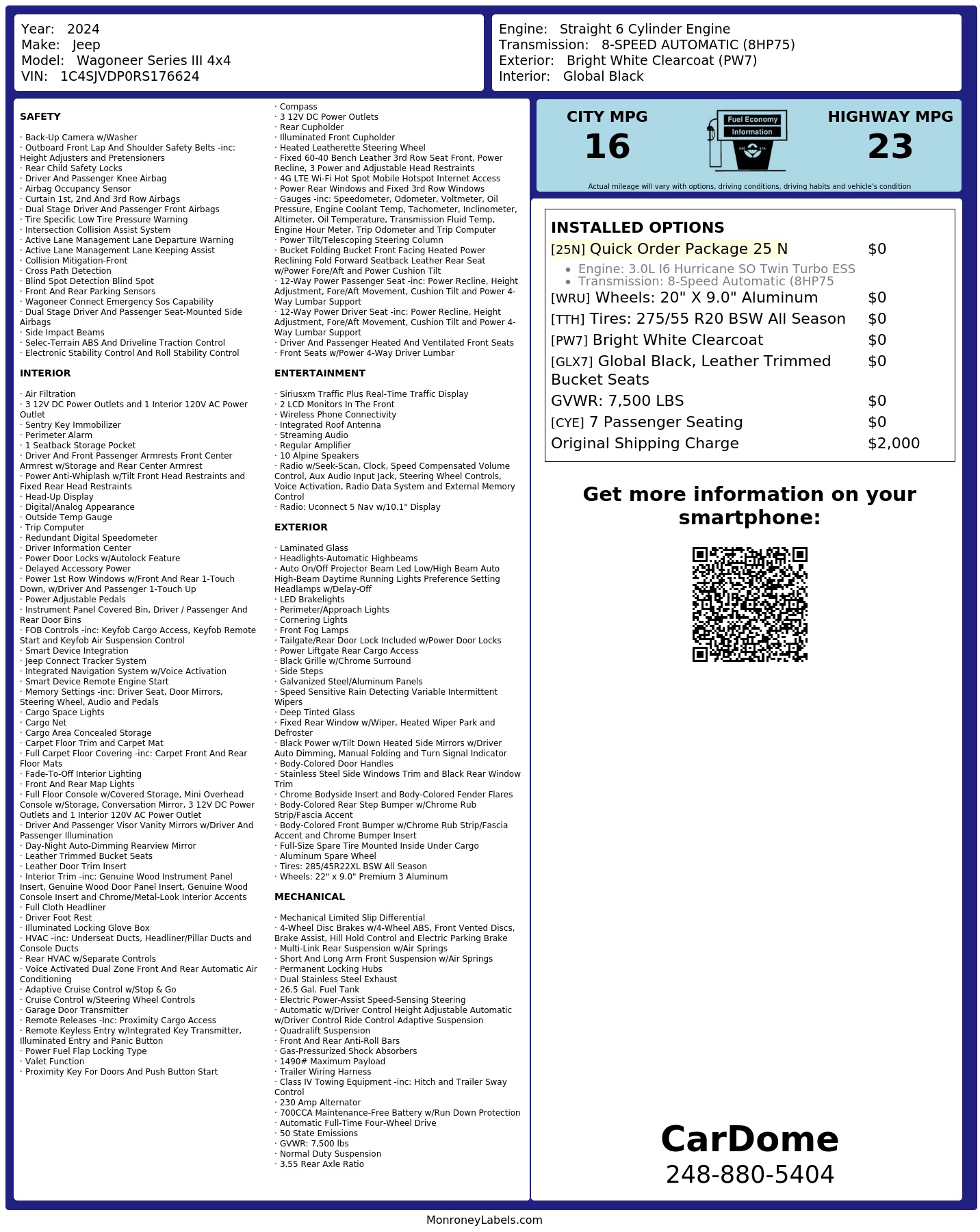 Monroney Label