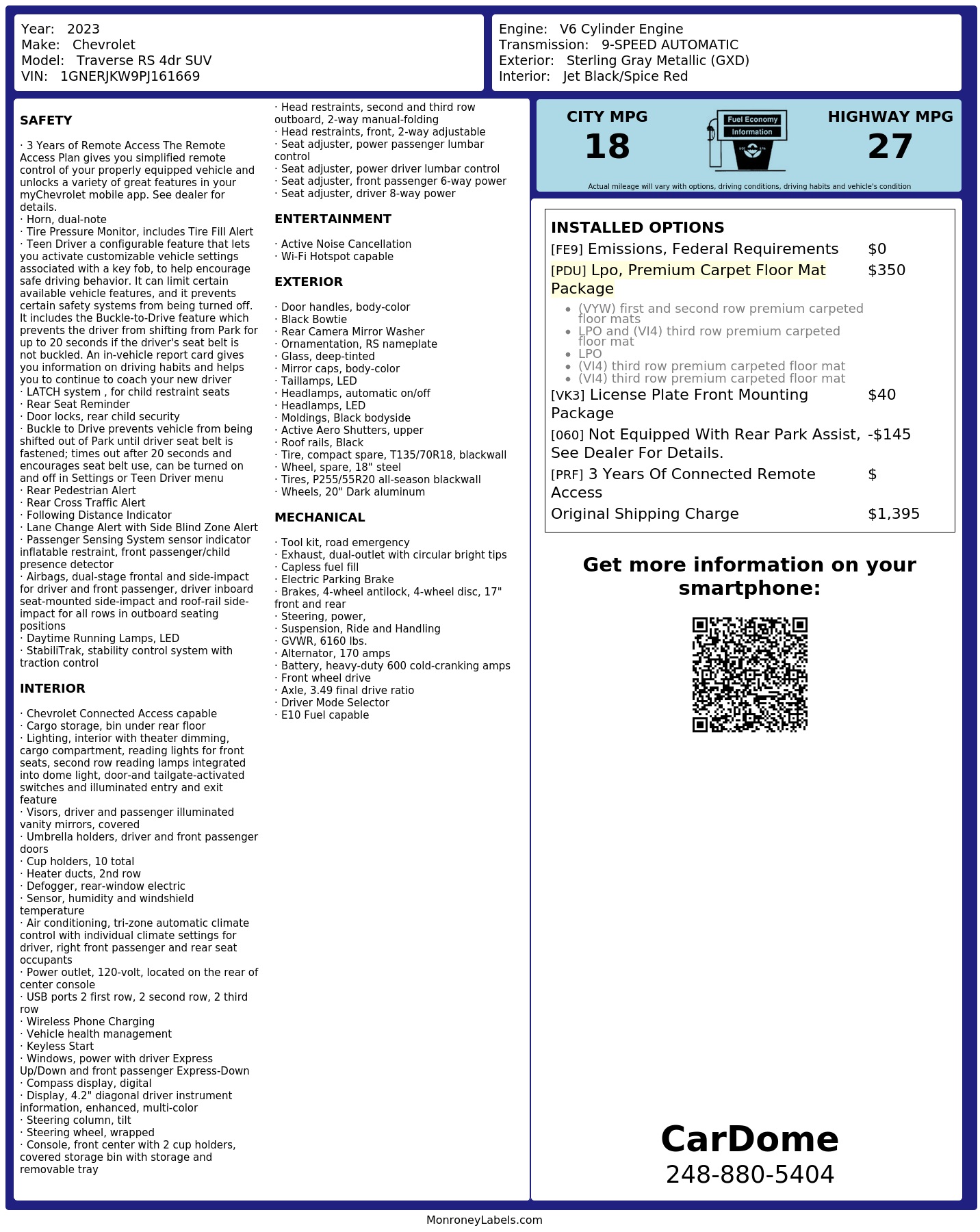 Monroney Label