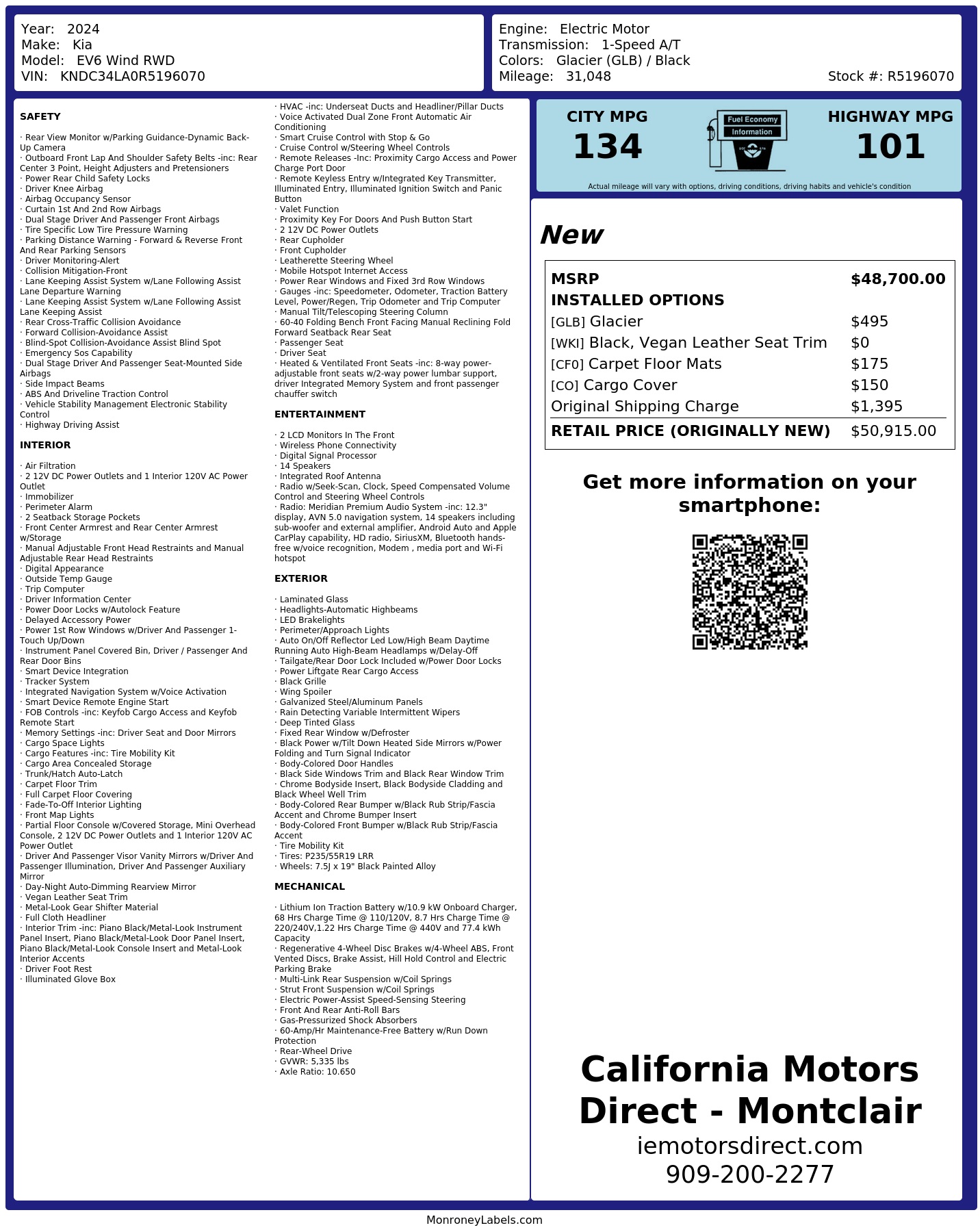 Monroney Label