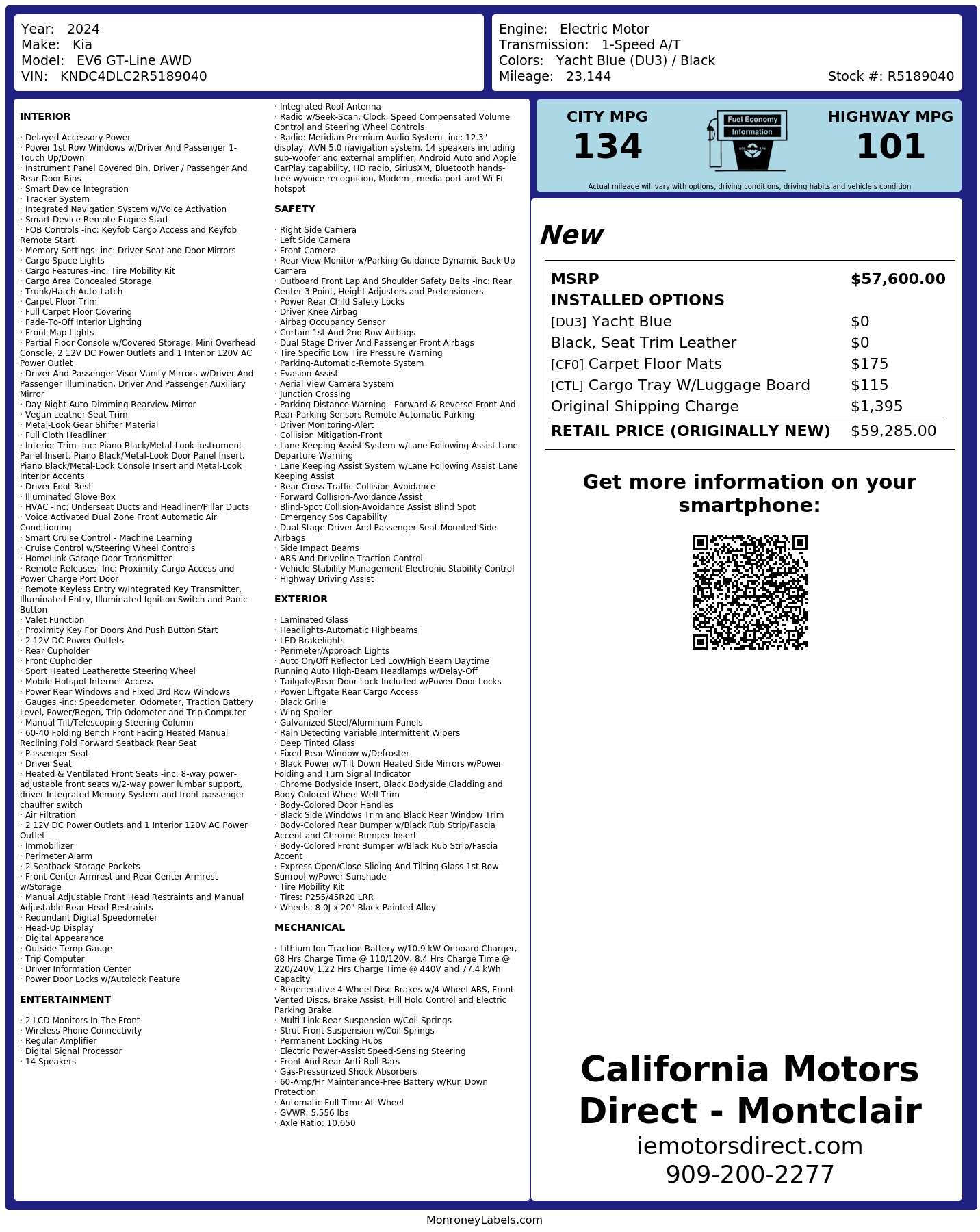 Monroney Label