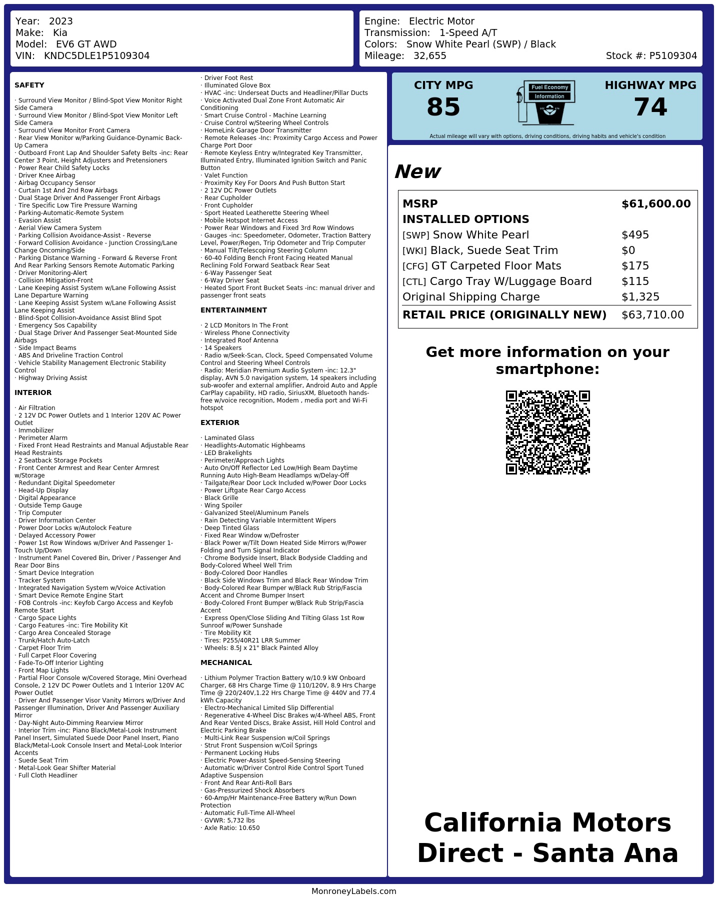 Monroney Label