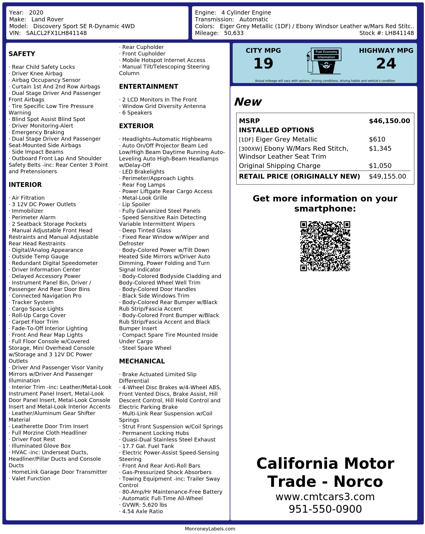 Monroney Label