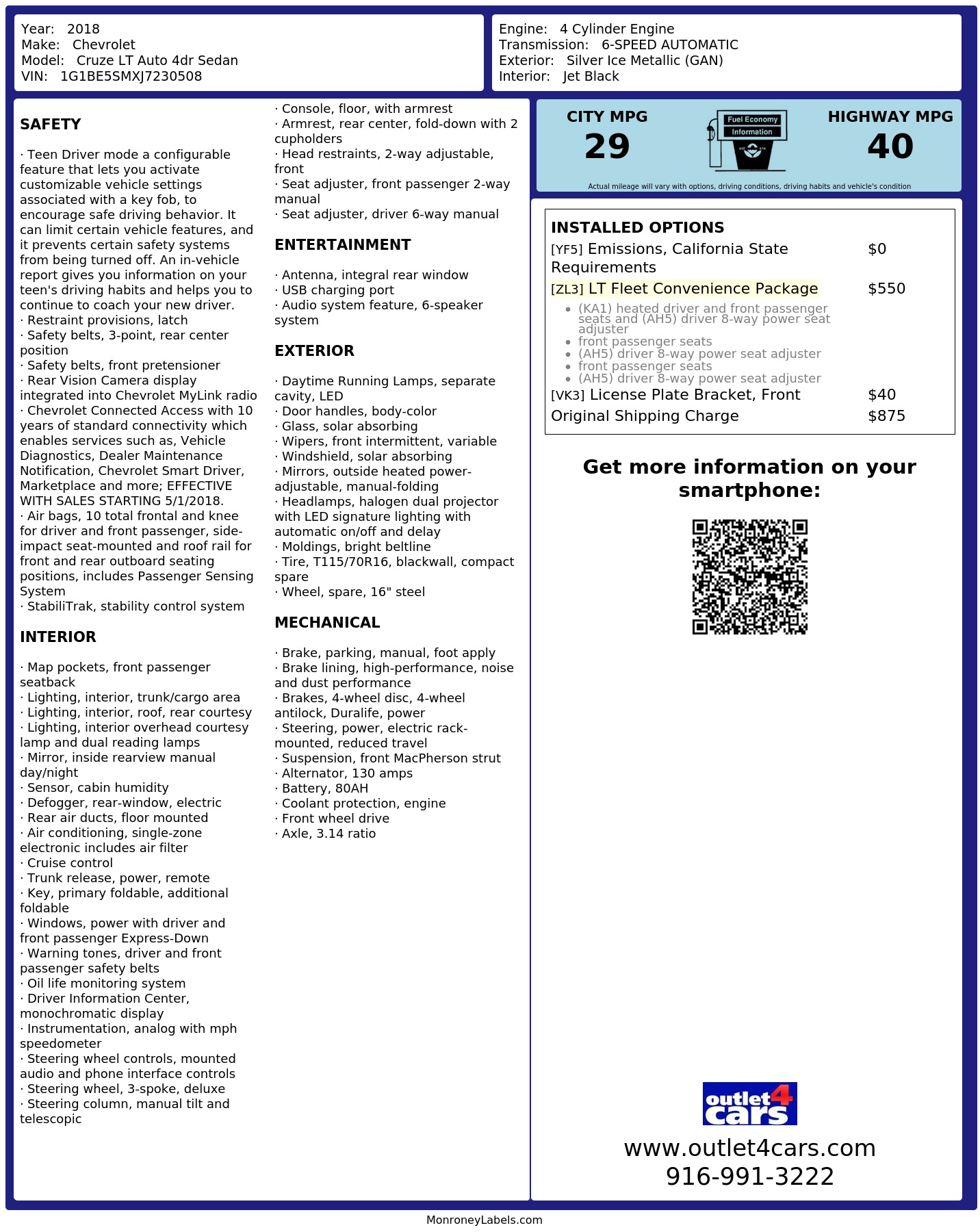 Monroney Label