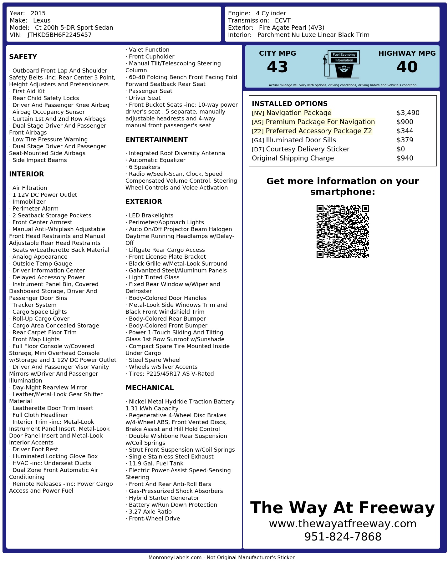 Monroney Label