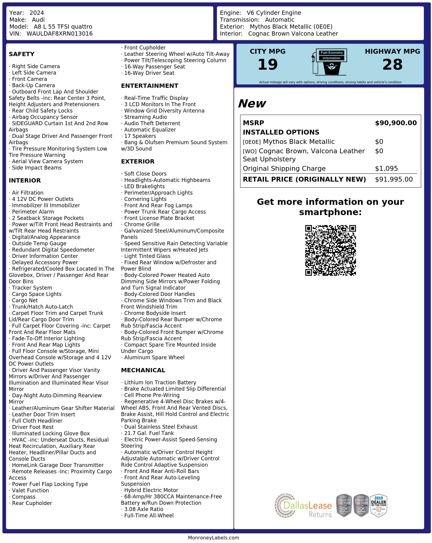Monroney Label