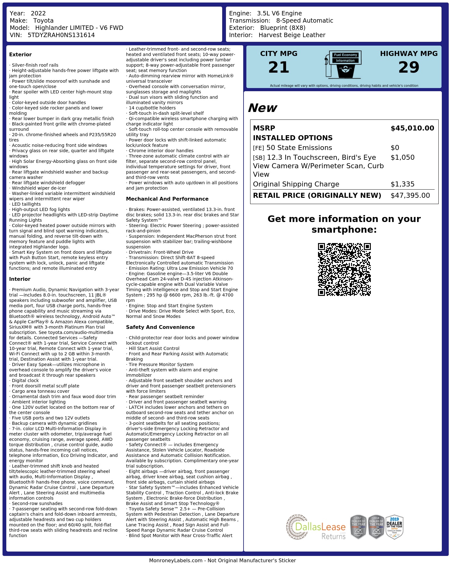 Monroney Label