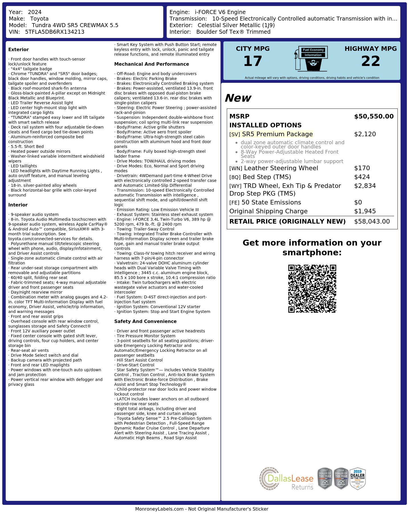 Monroney Label