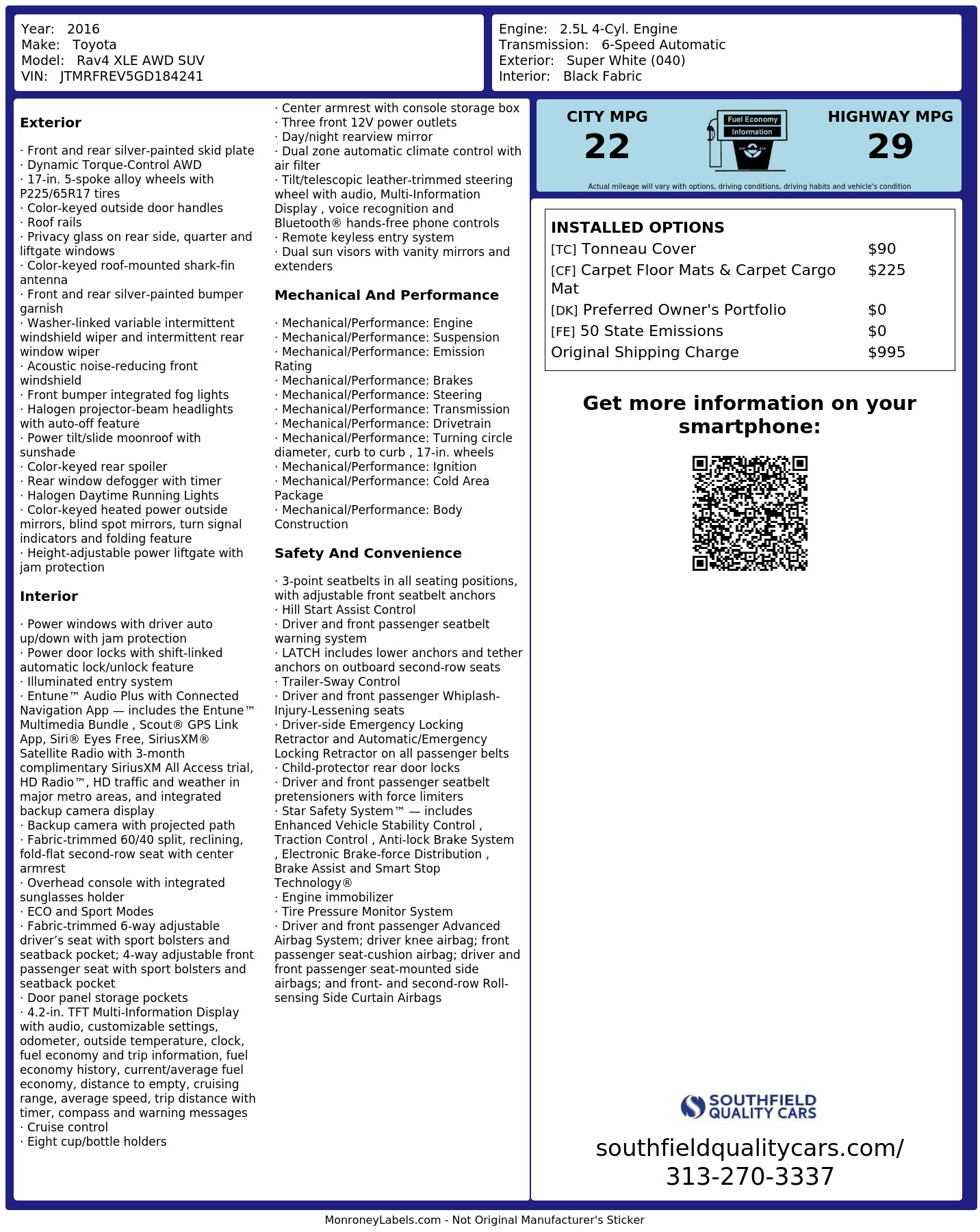 Monroney Label