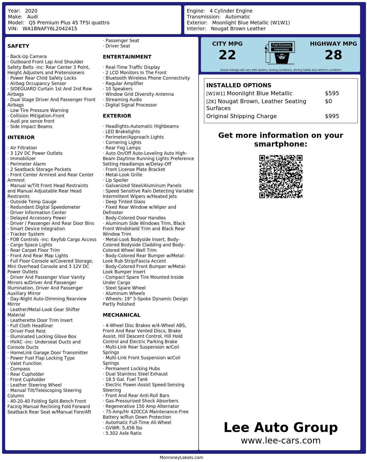Monroney Label