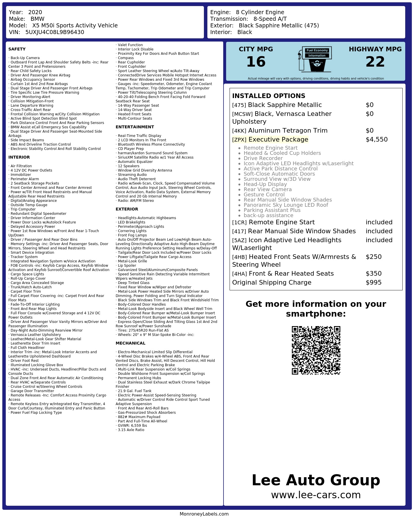 Monroney Label