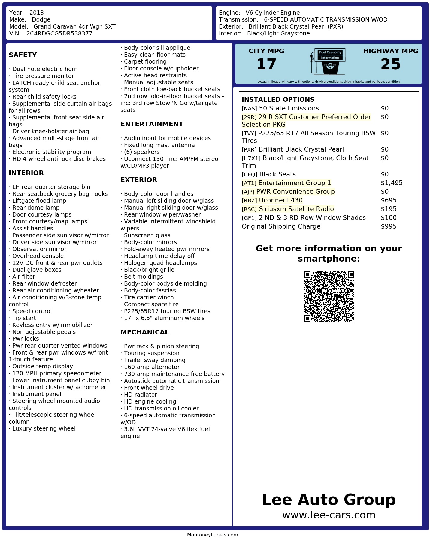 Monroney Label