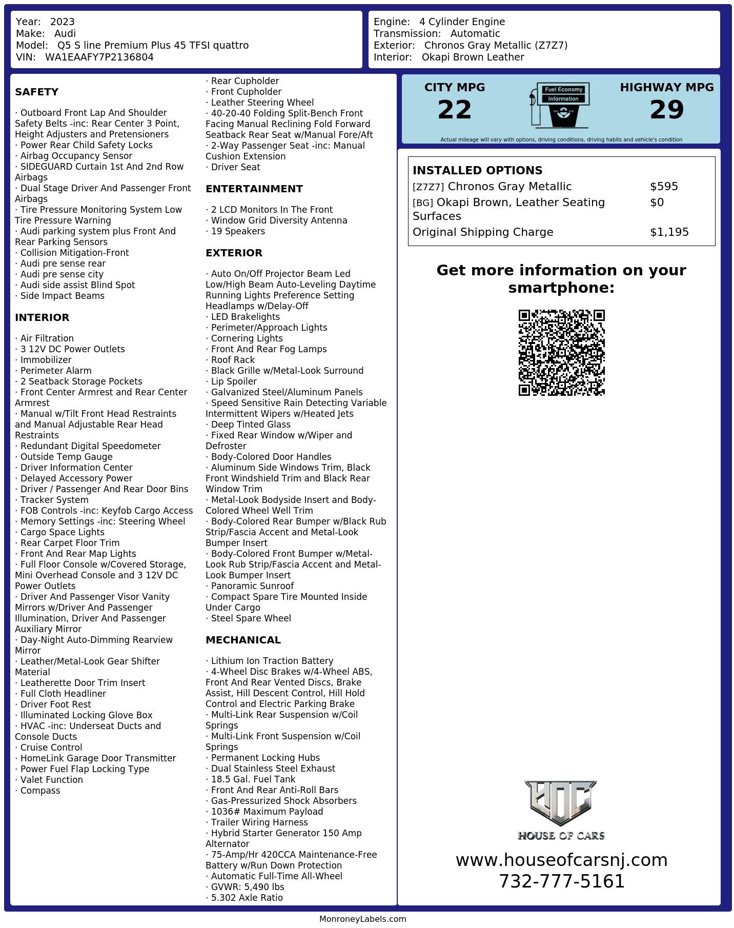Monroney Label